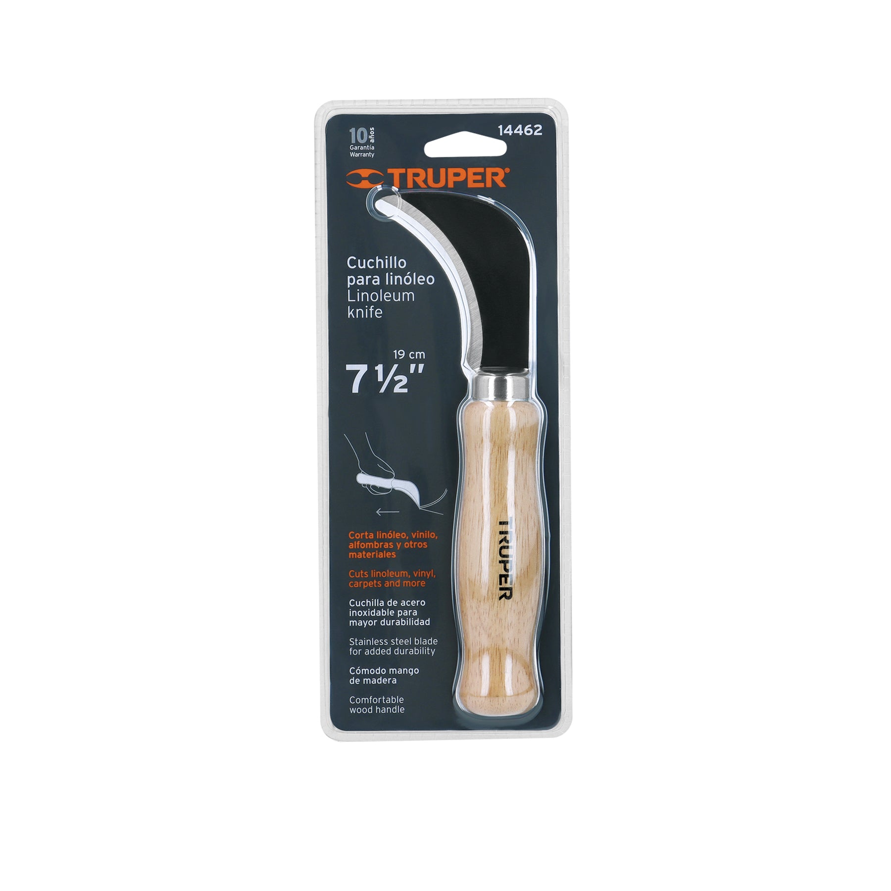 Cuchillo 7-1/2" para linóleo, TRUPER
