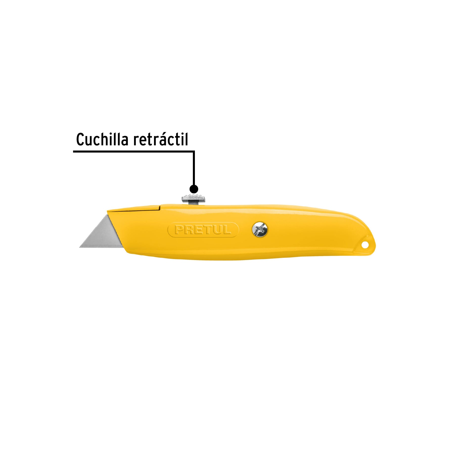Navaja retráctil 6" cuerpo de aluminio, PRETUL