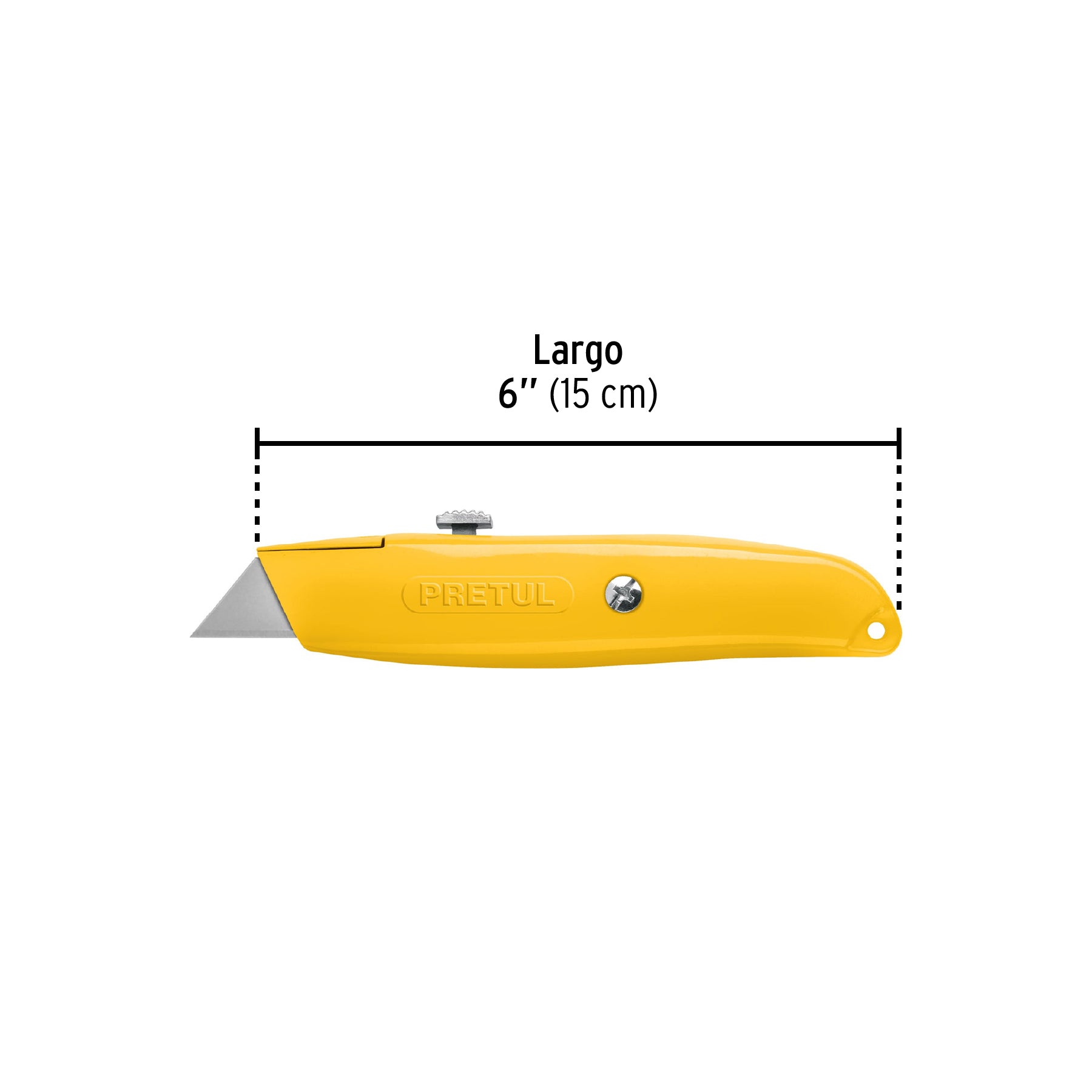 Navaja retráctil 6" cuerpo de aluminio, PRETUL