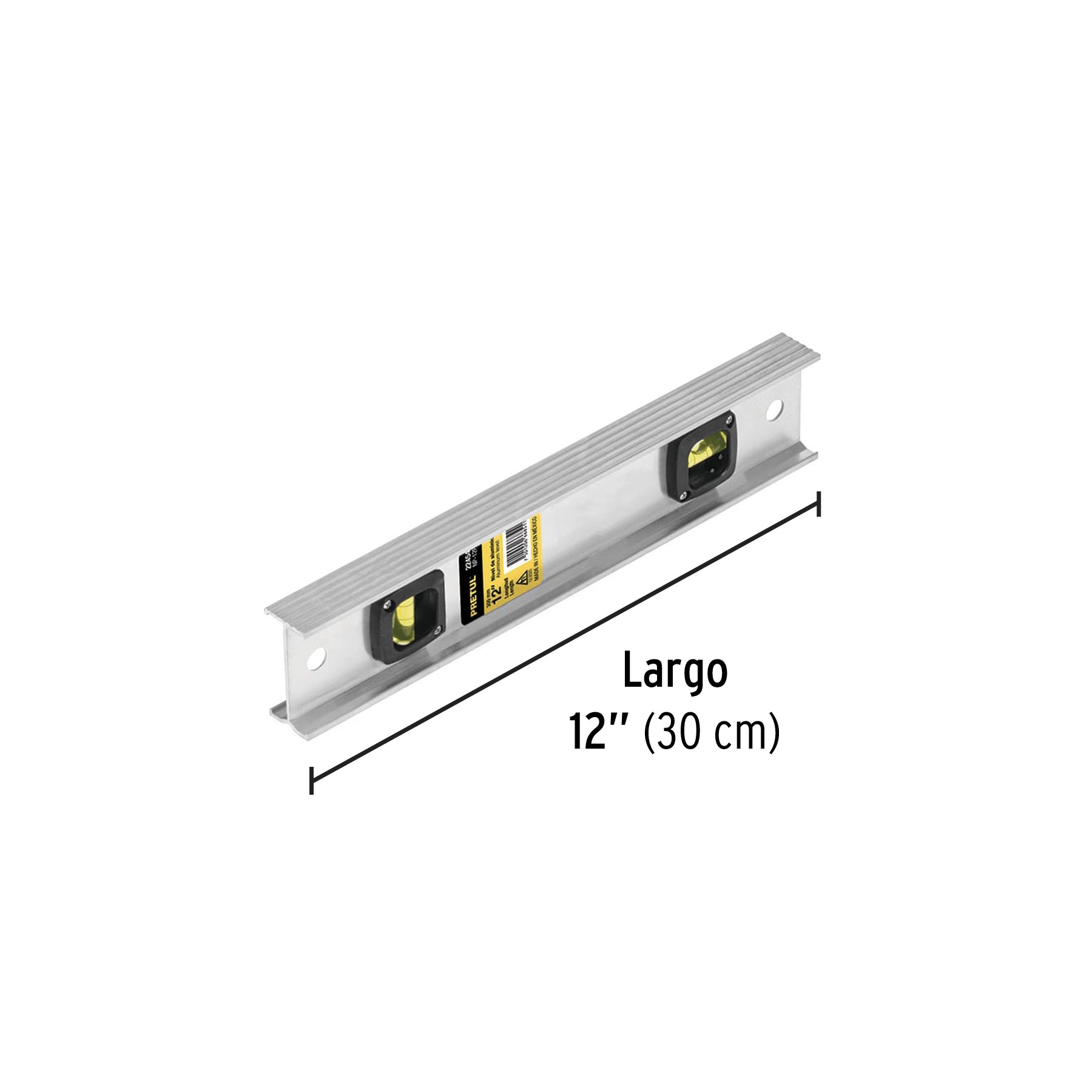 Nivel de 12" con cuerpo de aluminio, PRETUL