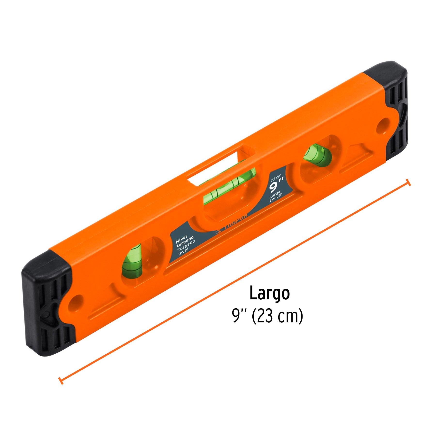 Nivel torpedo magnético de 9" con cuerpo de ABS, TRUPER