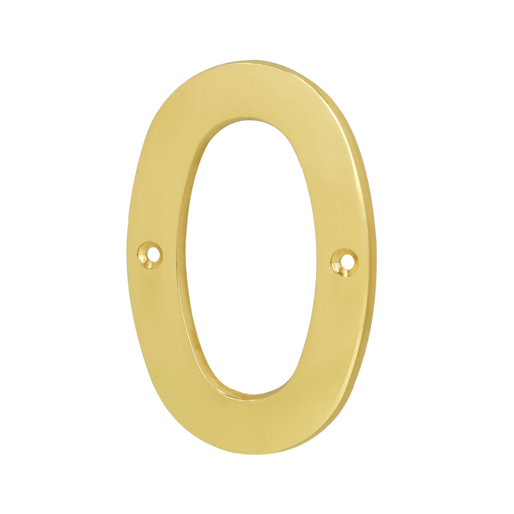 Número 0 de latón sólido 4", latón brillante, HERMEX