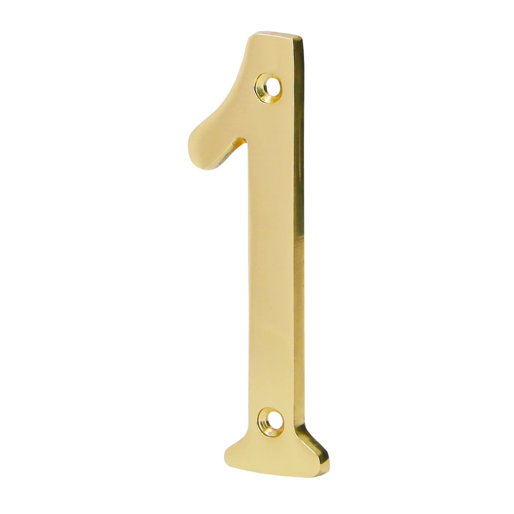 Número 1 de latón sólido 4", latón brillante, HERMEX