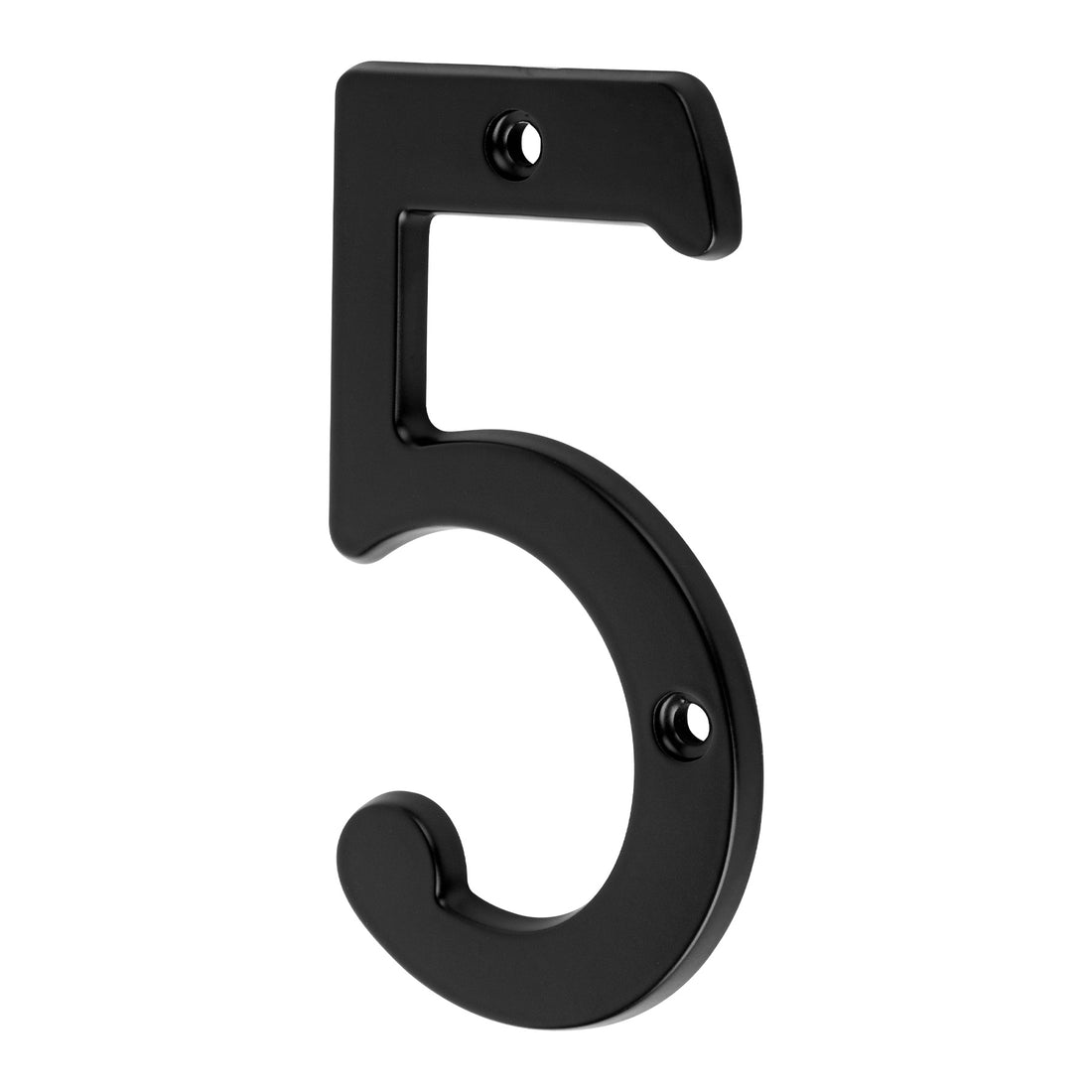 Número 5 de latón sólido 4", negro, HERMEX
