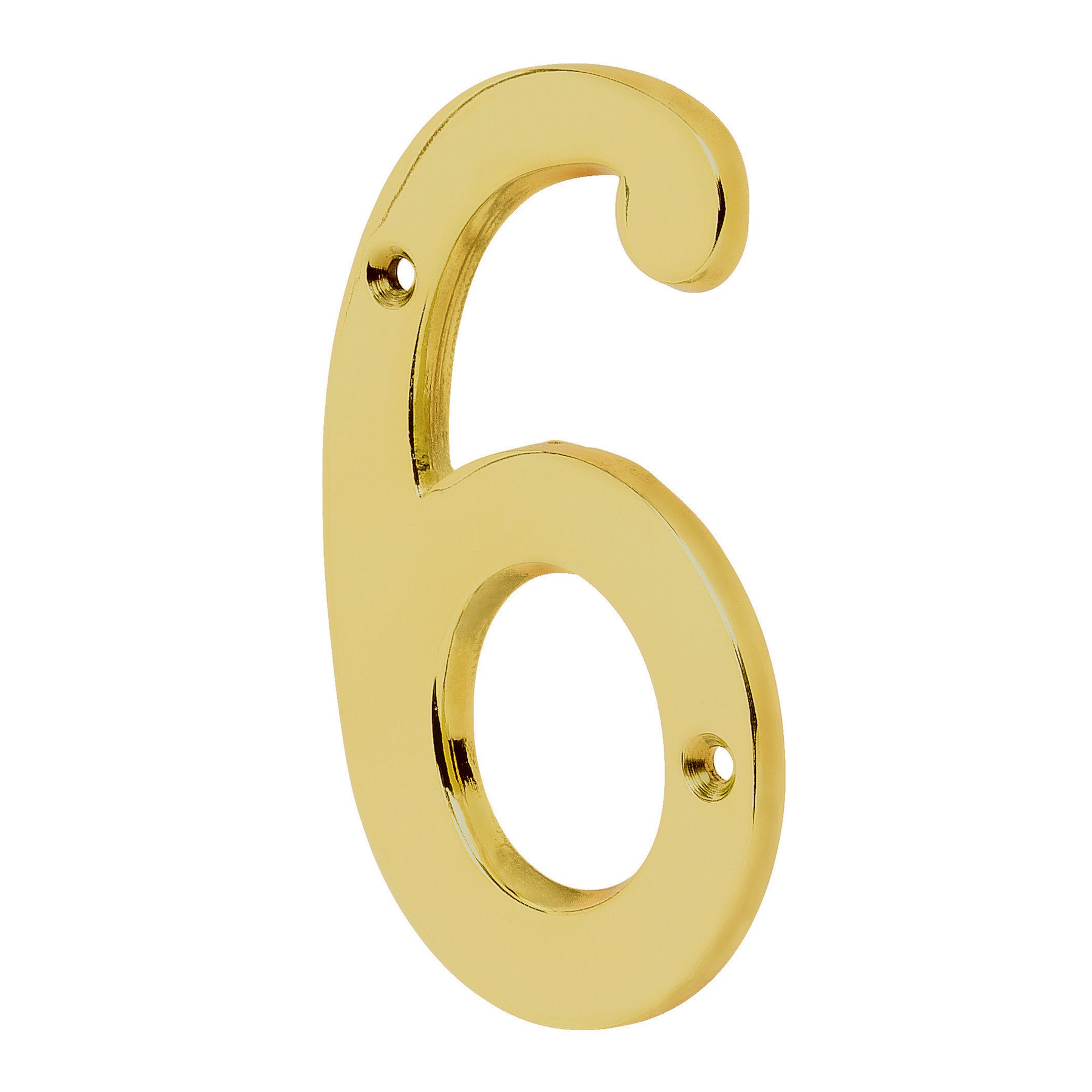 Número 6 de latón sólido 4", latón brillante, HERMEX