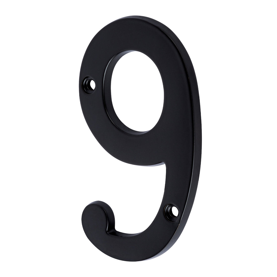 Número 9 de latón sólido 4", negro, HERMEX