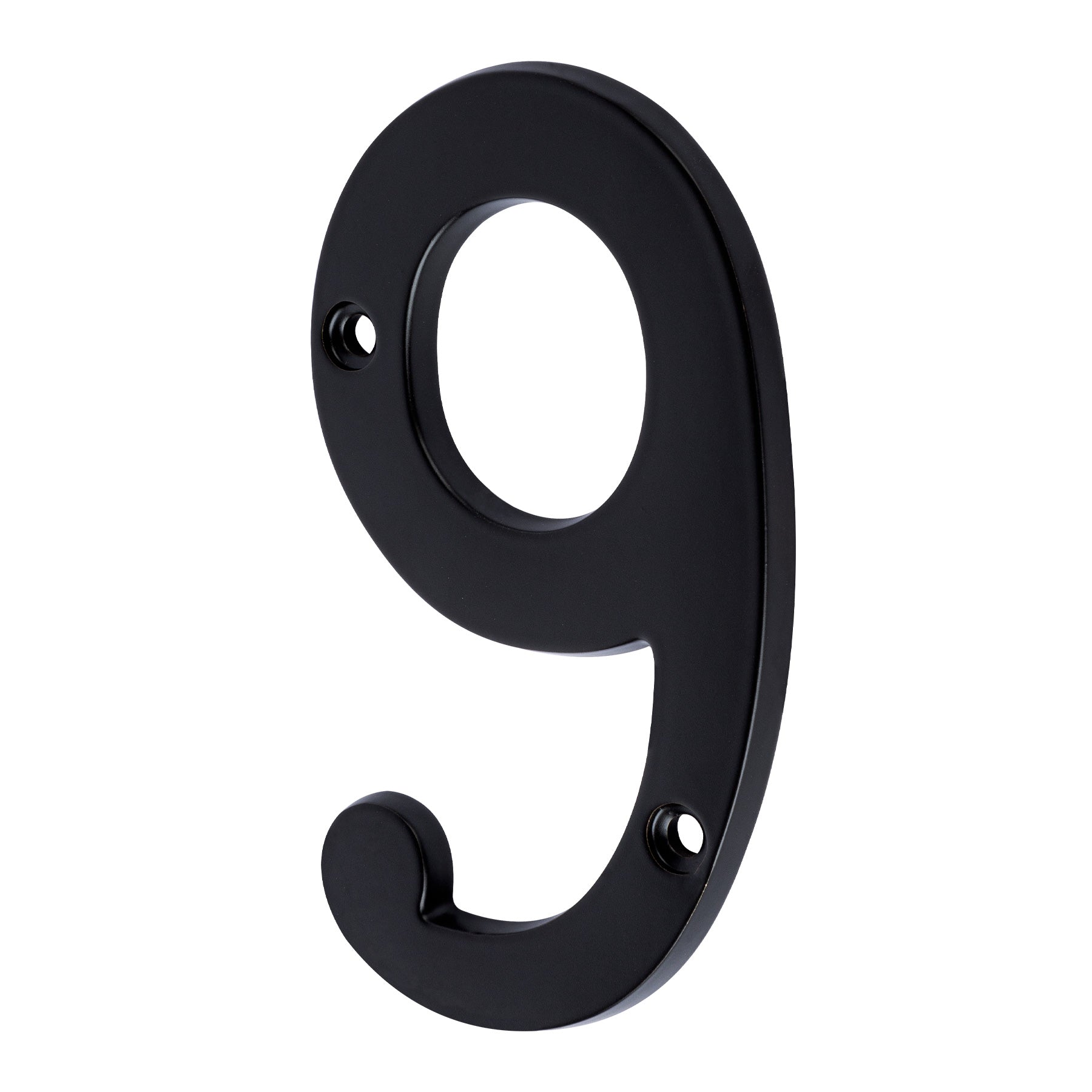 Número 9 de latón sólido 4", negro, HERMEX
