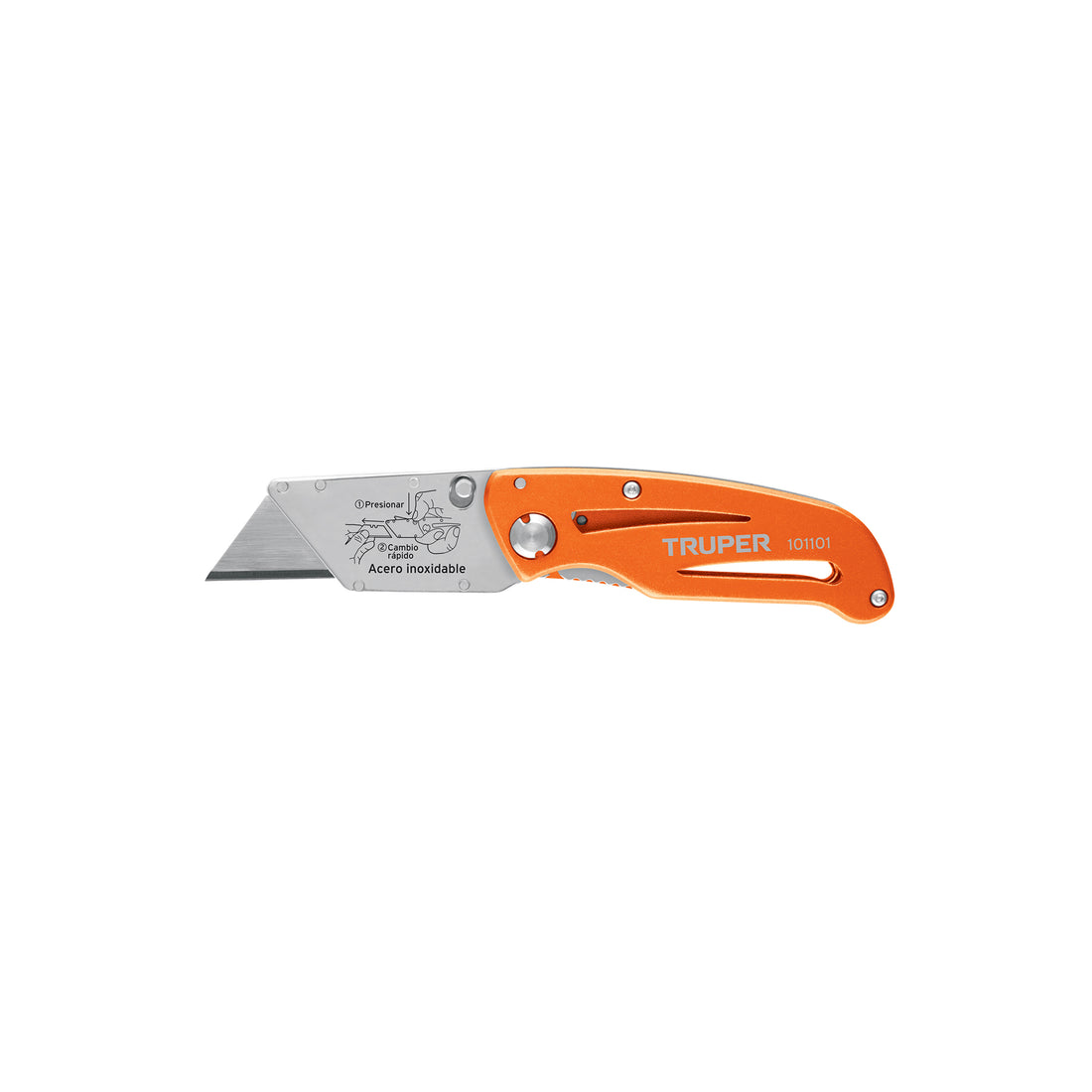 Navaja abatible 6" cuerpo de aluminio y acero inox, TRUPER
