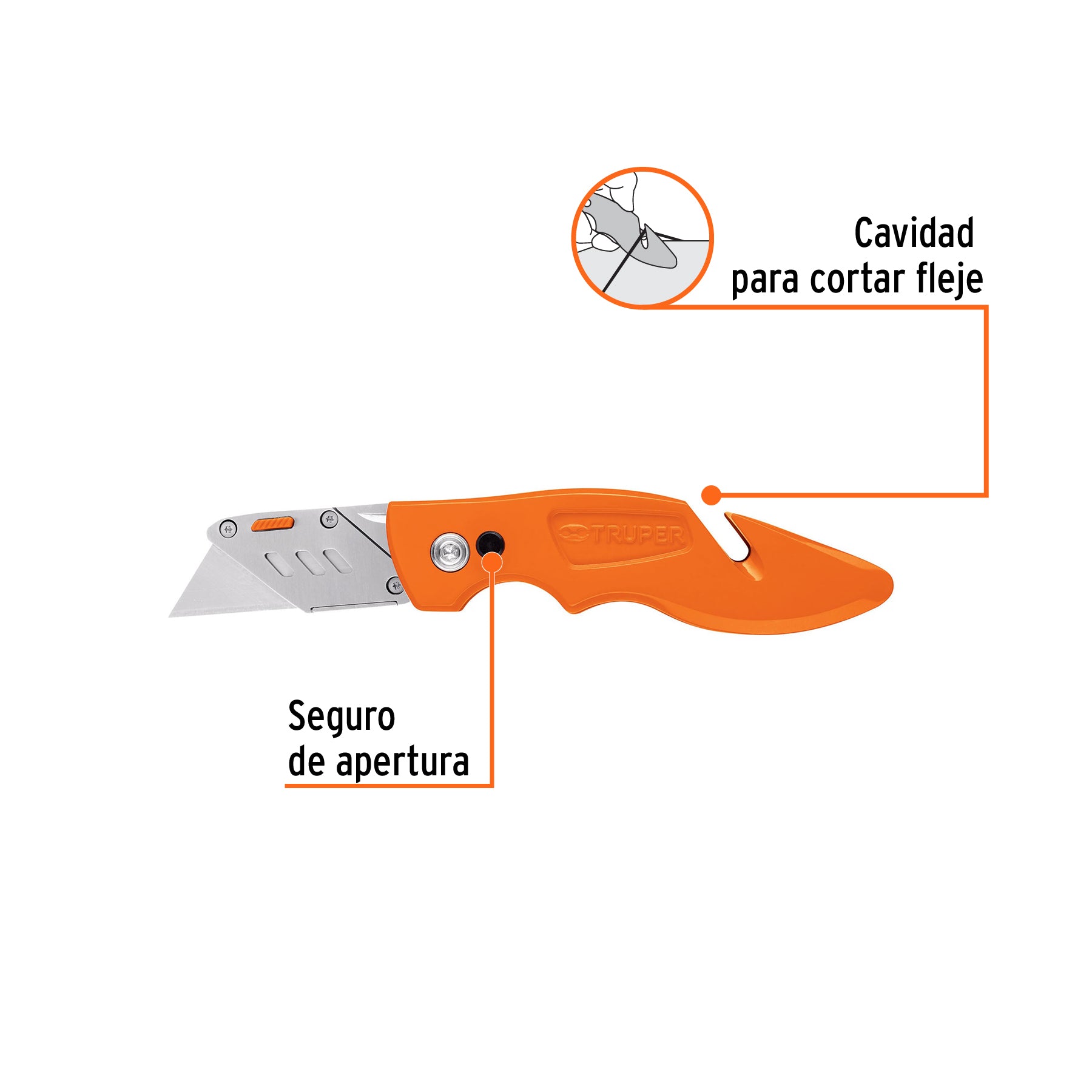 Navaja abatible 7" cuerpo de aluminio y acero inox, TRUPER