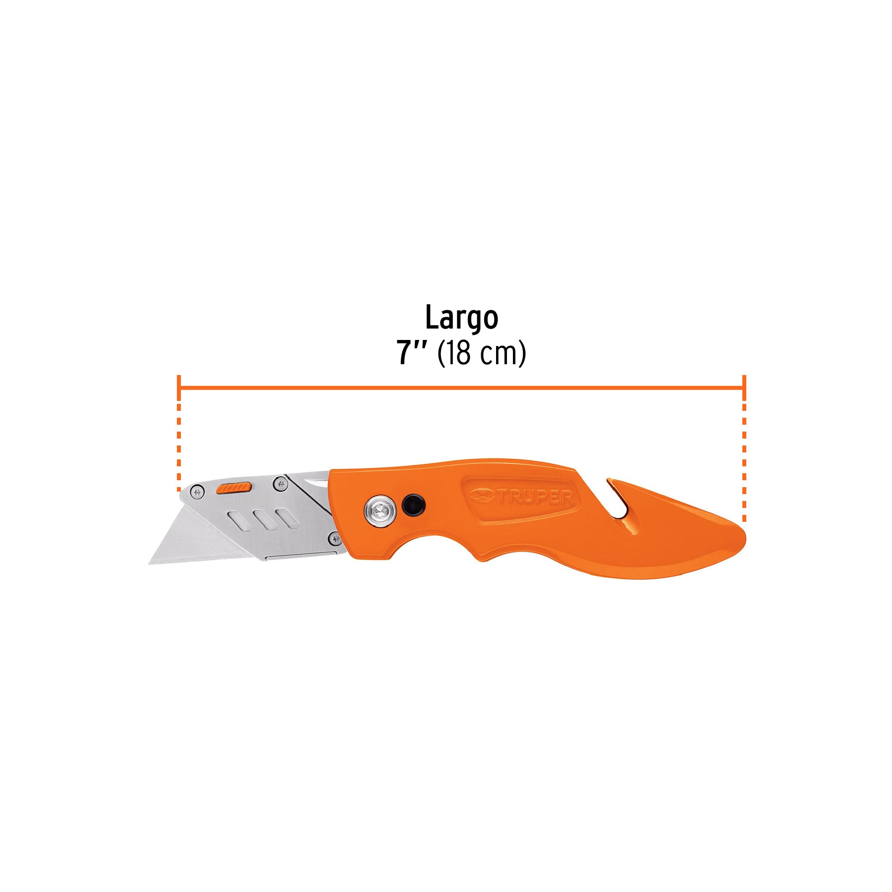 Navaja abatible 7" cuerpo de aluminio y acero inox, TRUPER
