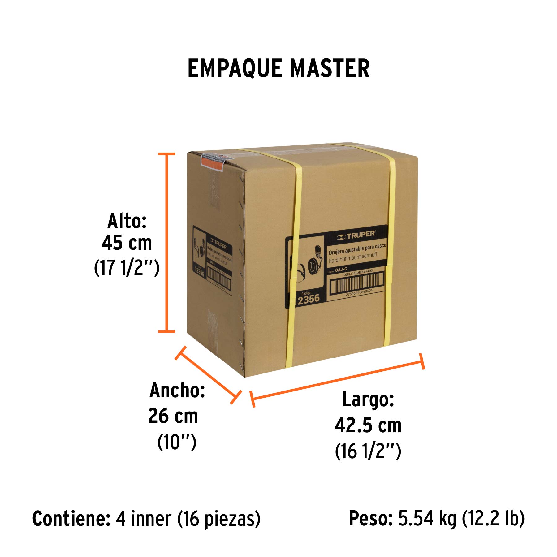 Orejera ajustable para casco, TRUPER - Empaque