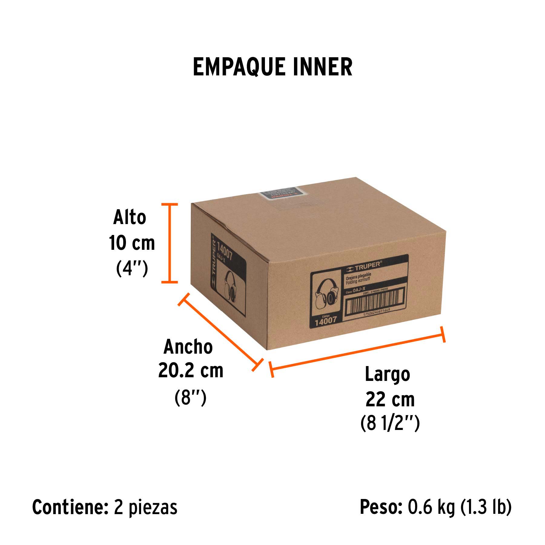 Orejera plegable, ajustable, TRUPER - Empaque