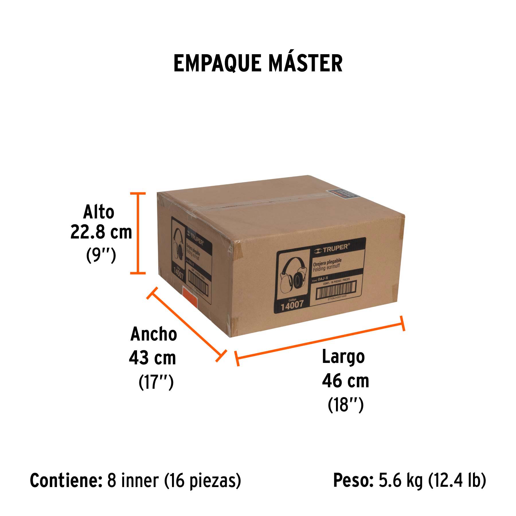 Orejera plegable, ajustable, TRUPER - Empaque