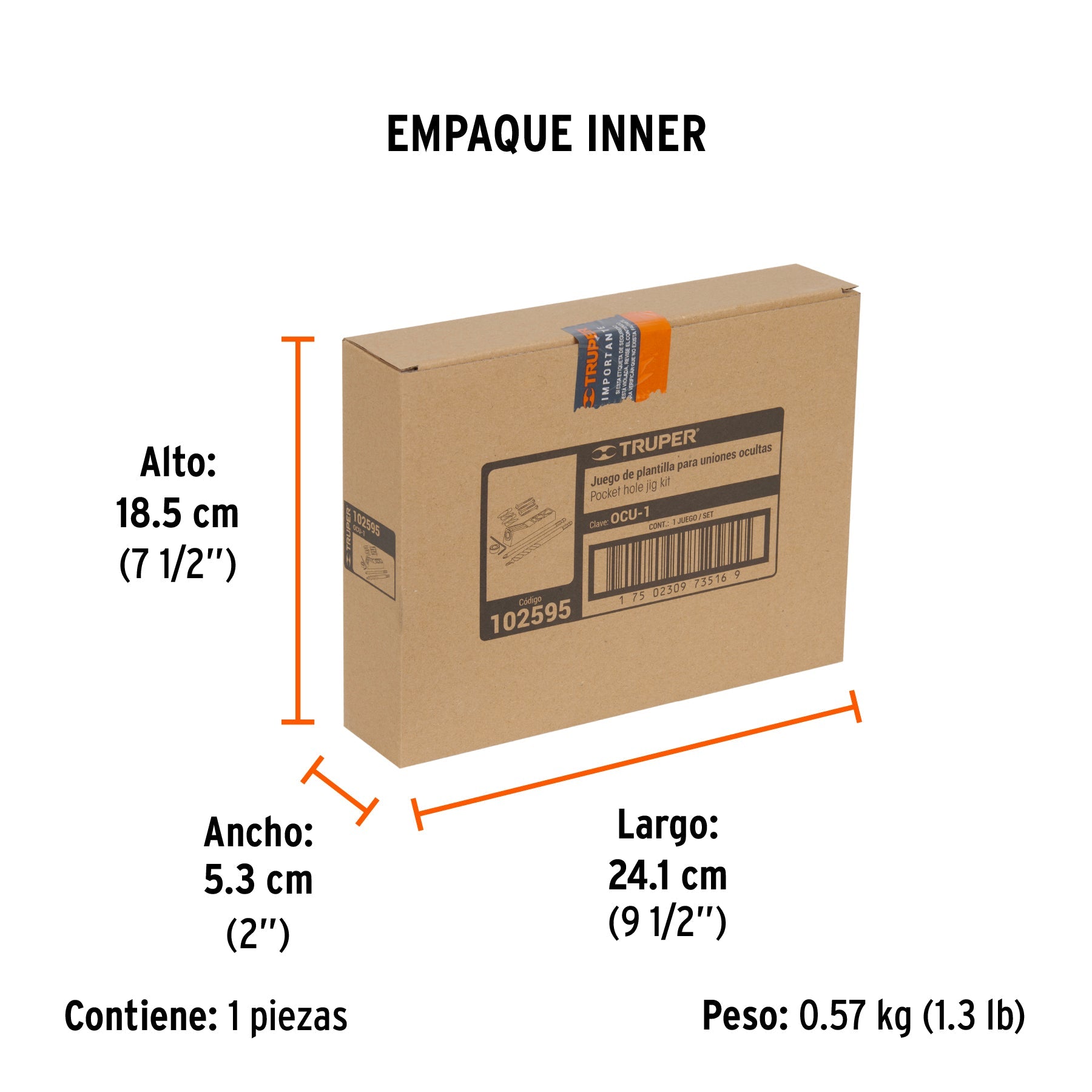 Juego de plantilla para uniones ocultas con un tornillo - Empaque