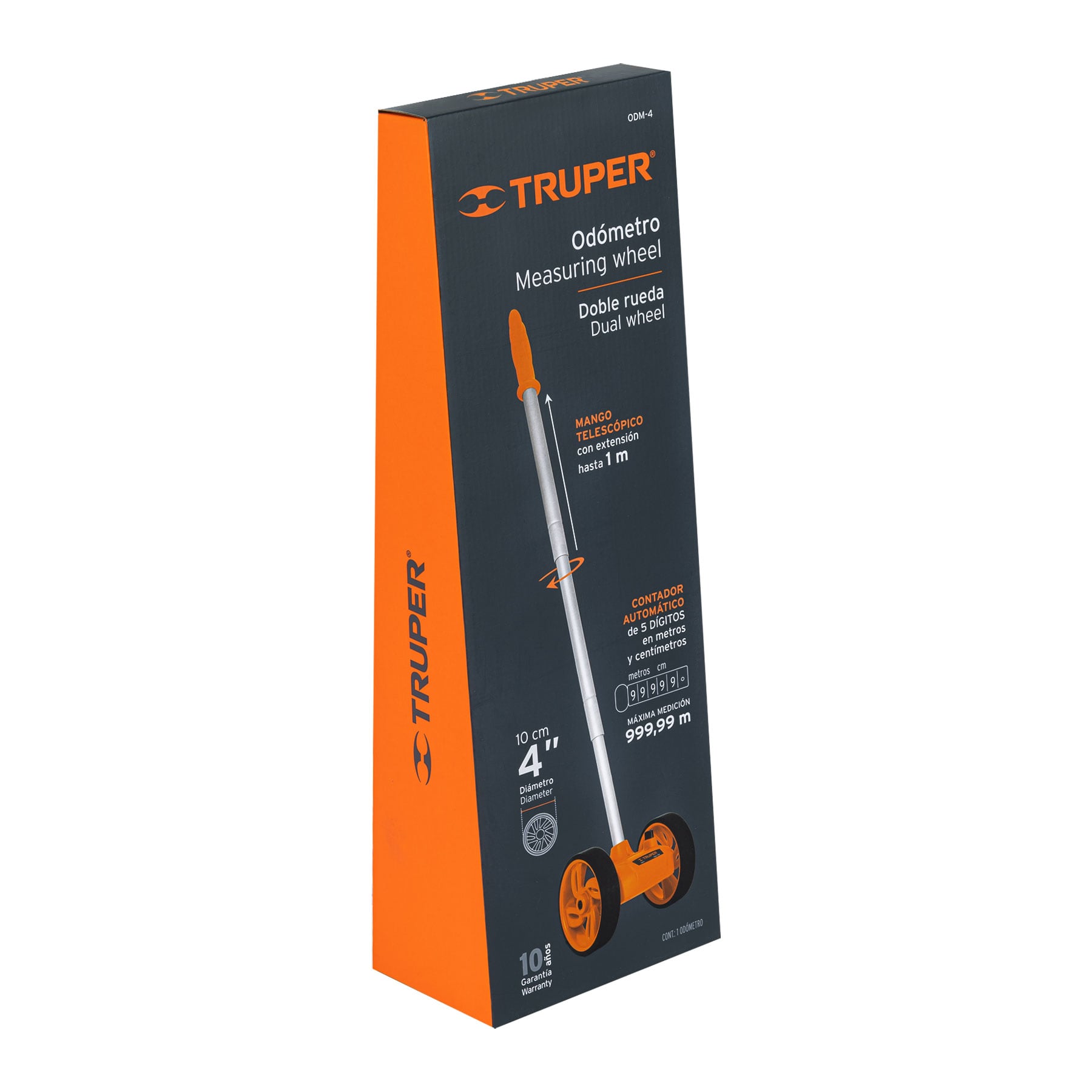 Odómetro con doble rueda de 4", TRUPER