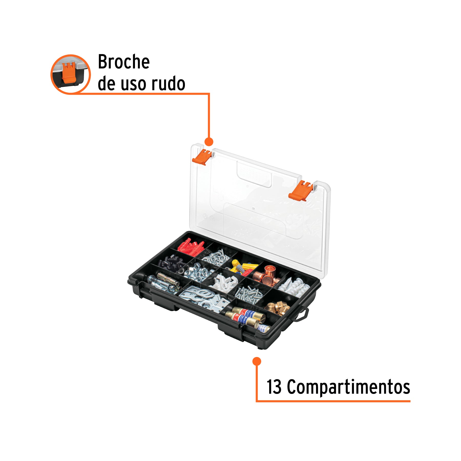 Organizador 10" con 13 compartimentos, TRUPER