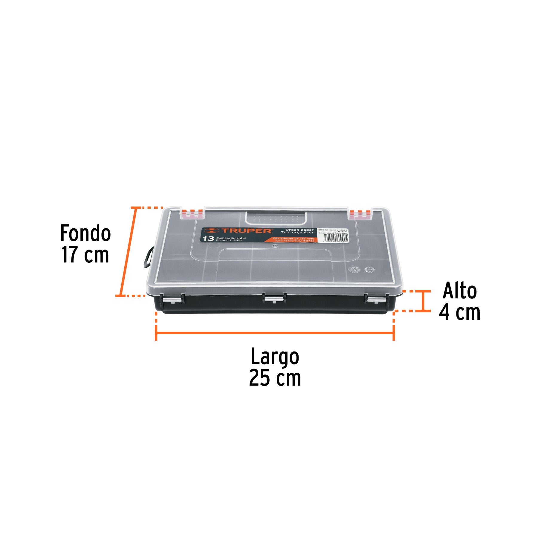 Organizador 10" con 13 compartimentos, TRUPER