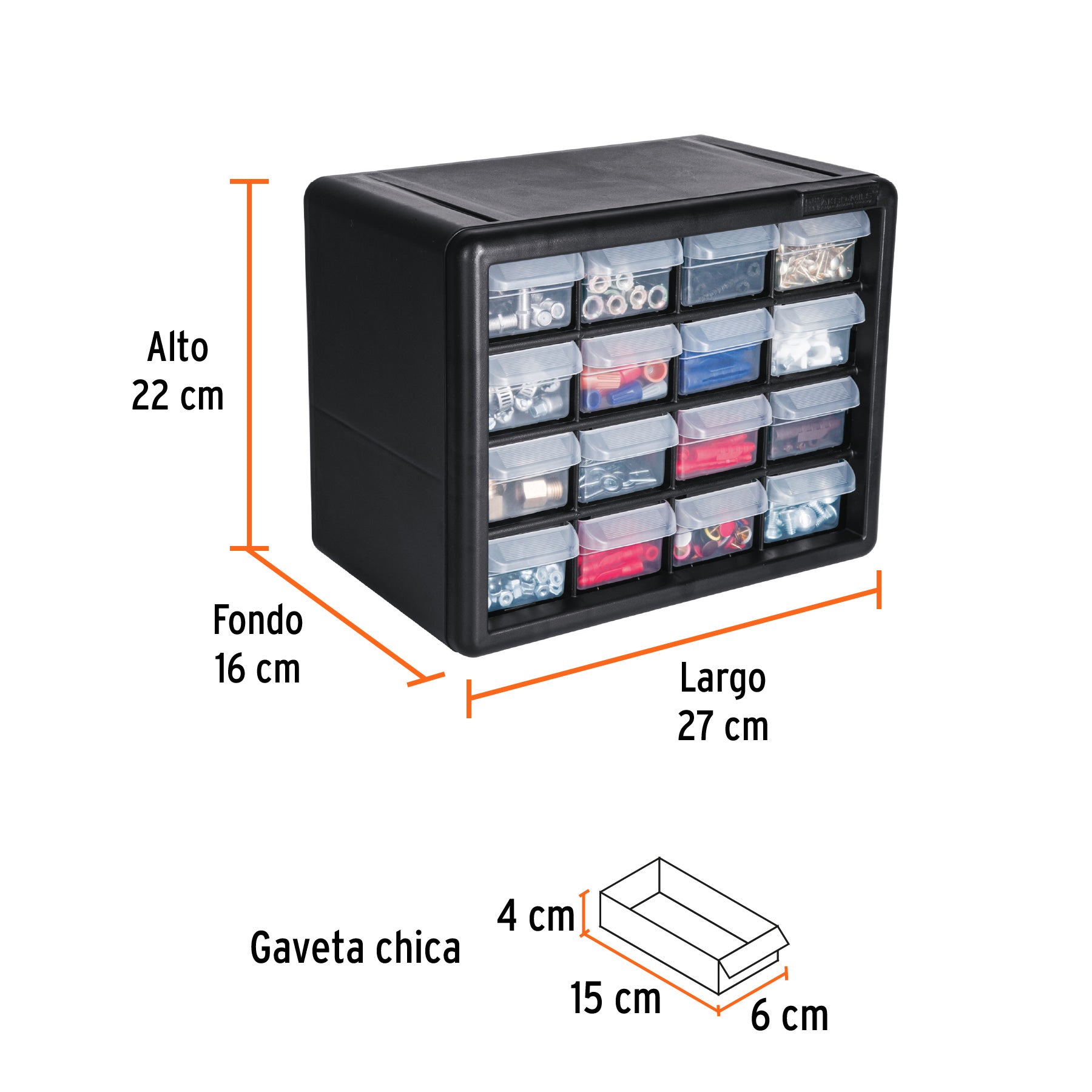 Organizador con 16 gavetas, TRUPER