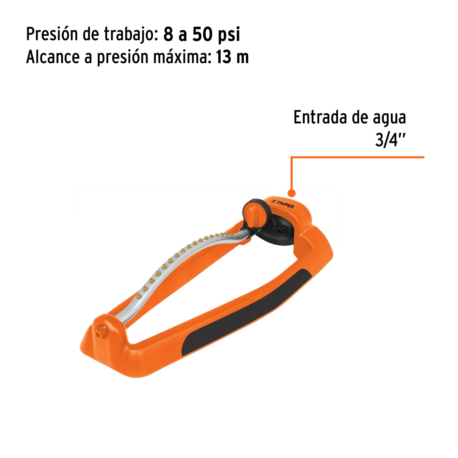 Aspersor oscilatorio, metal-plástico, TRUPER