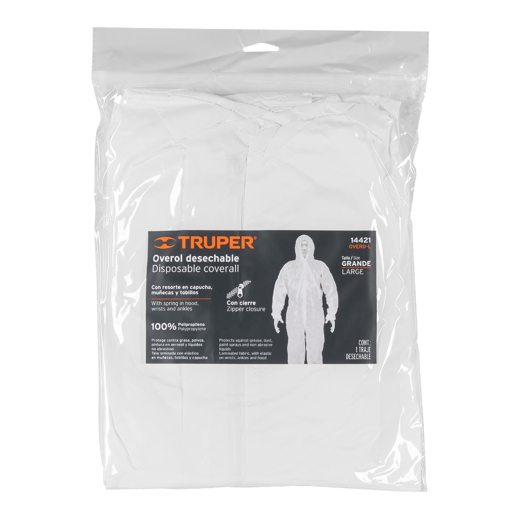 Overol desechable, talla G, TRUPER