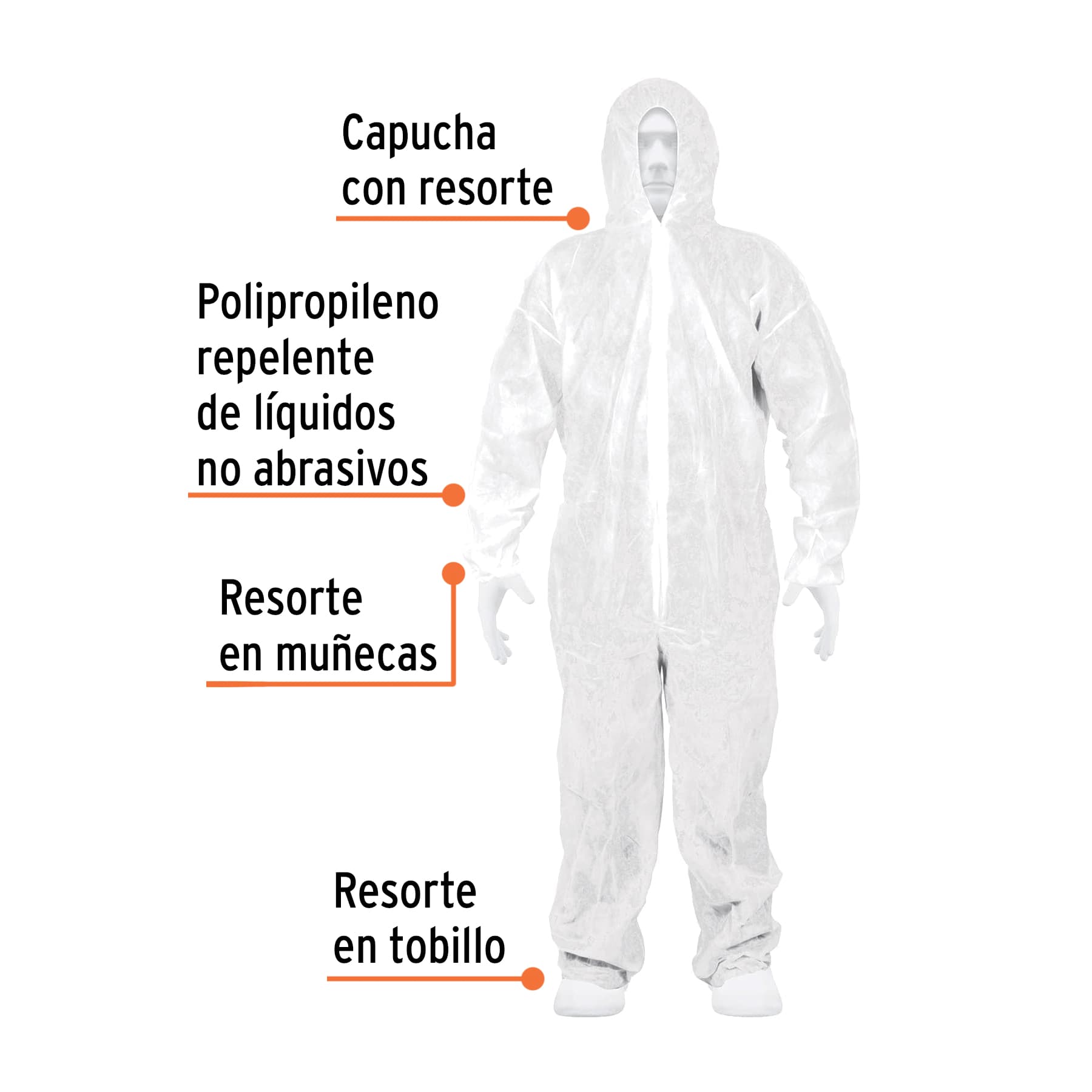 Overol desechable, talla G, TRUPER