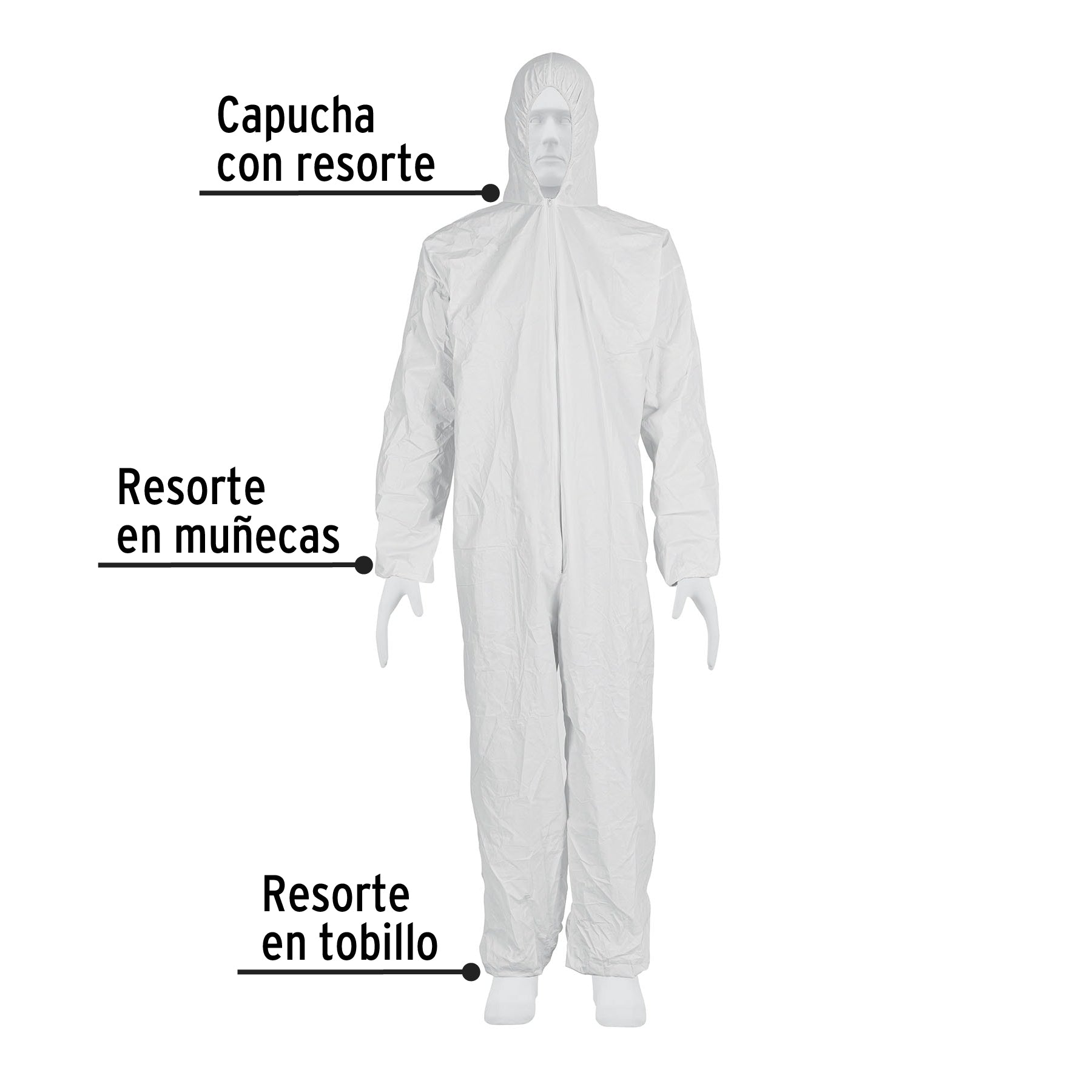 Overol desechable, talla CH, PRETUL