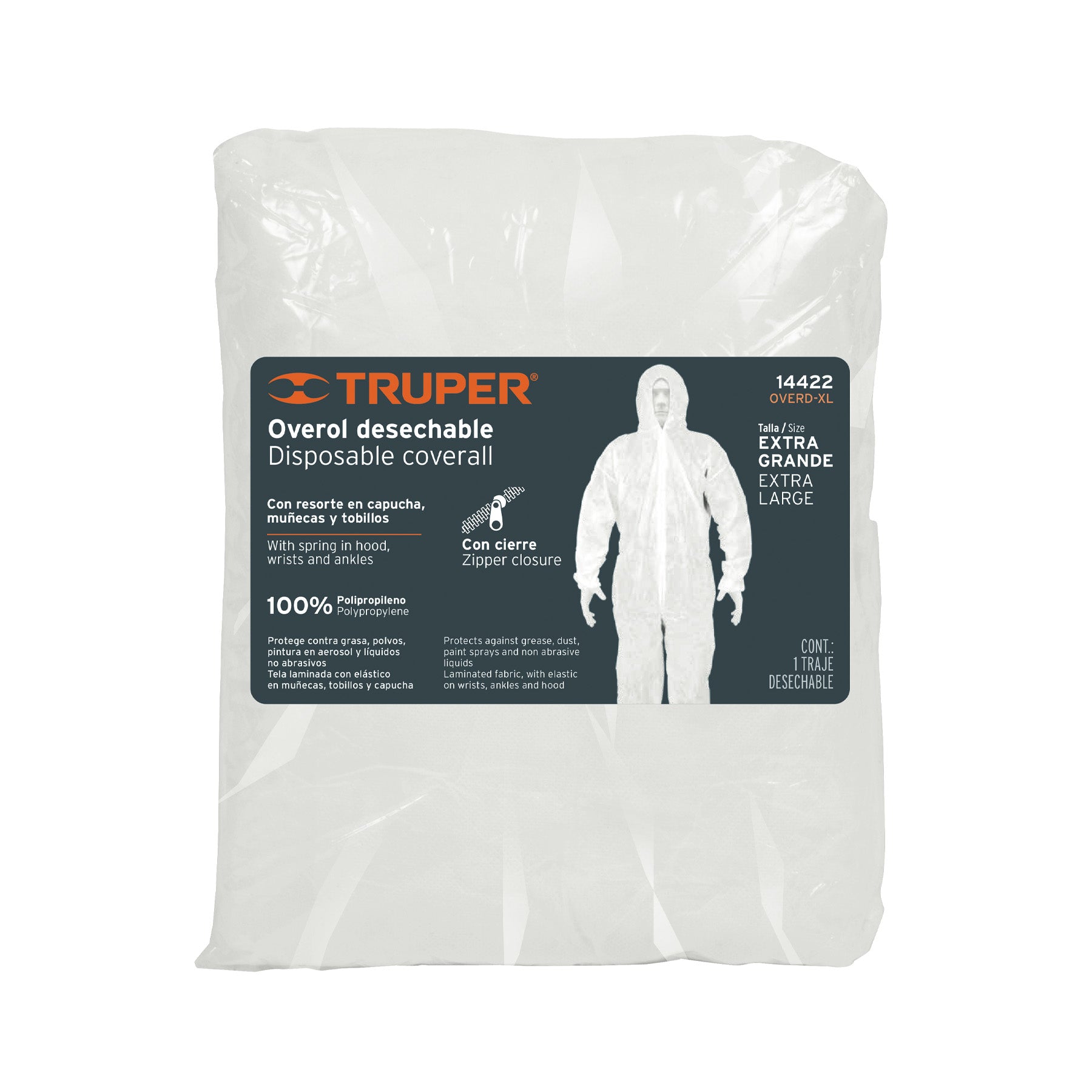 Overol desechable, talla XG, TRUPER