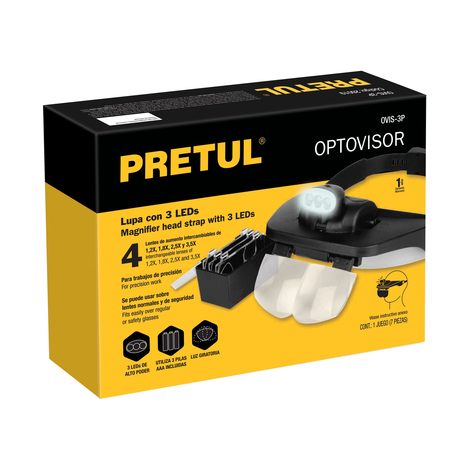 Lupa optovisor de 3 leds, PRETUL