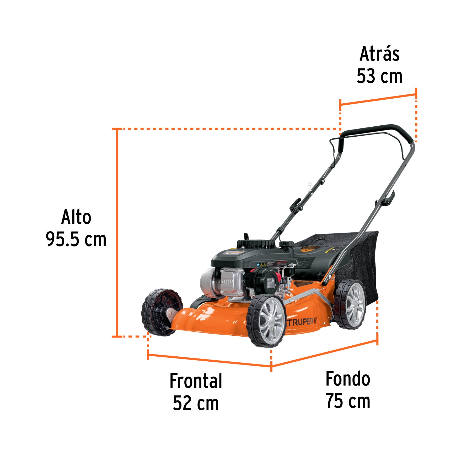 Podadora con motor a gasolina de 4 HP, 18" de corte, TRUPER