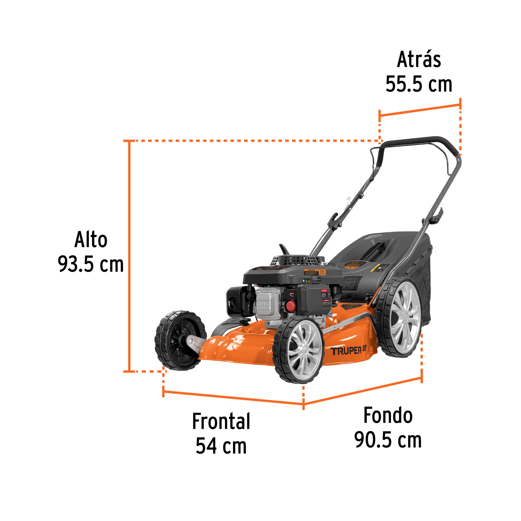 Podadora con motor a gasolina de 5 HP, 20" de corte, TRUPER