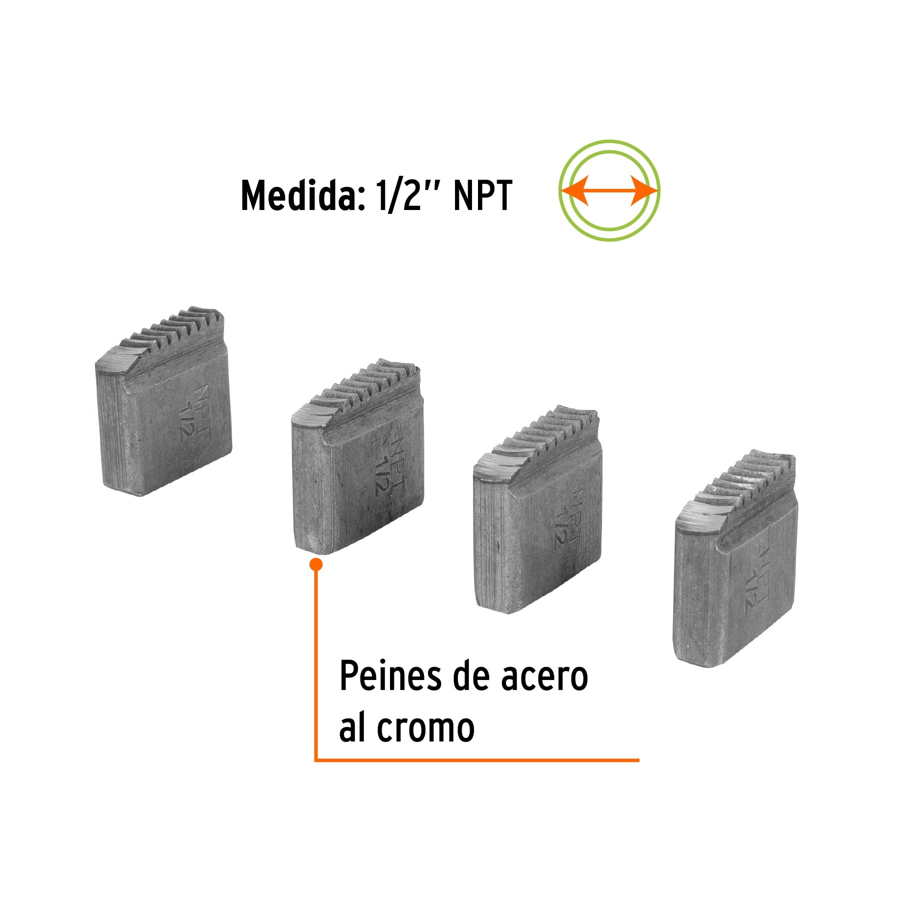 Juego de 4 peines 1/2" para tarrajas TA-850 y TA-851, TRUPER