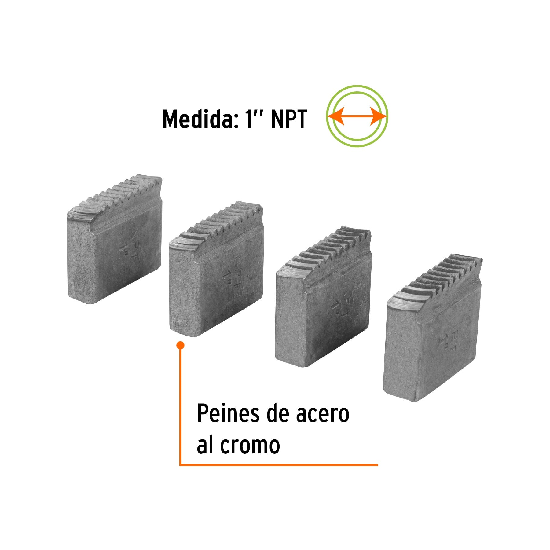 Juego de 4 peines 1" para tarrajas TA-850 y TA-851, TRUPER