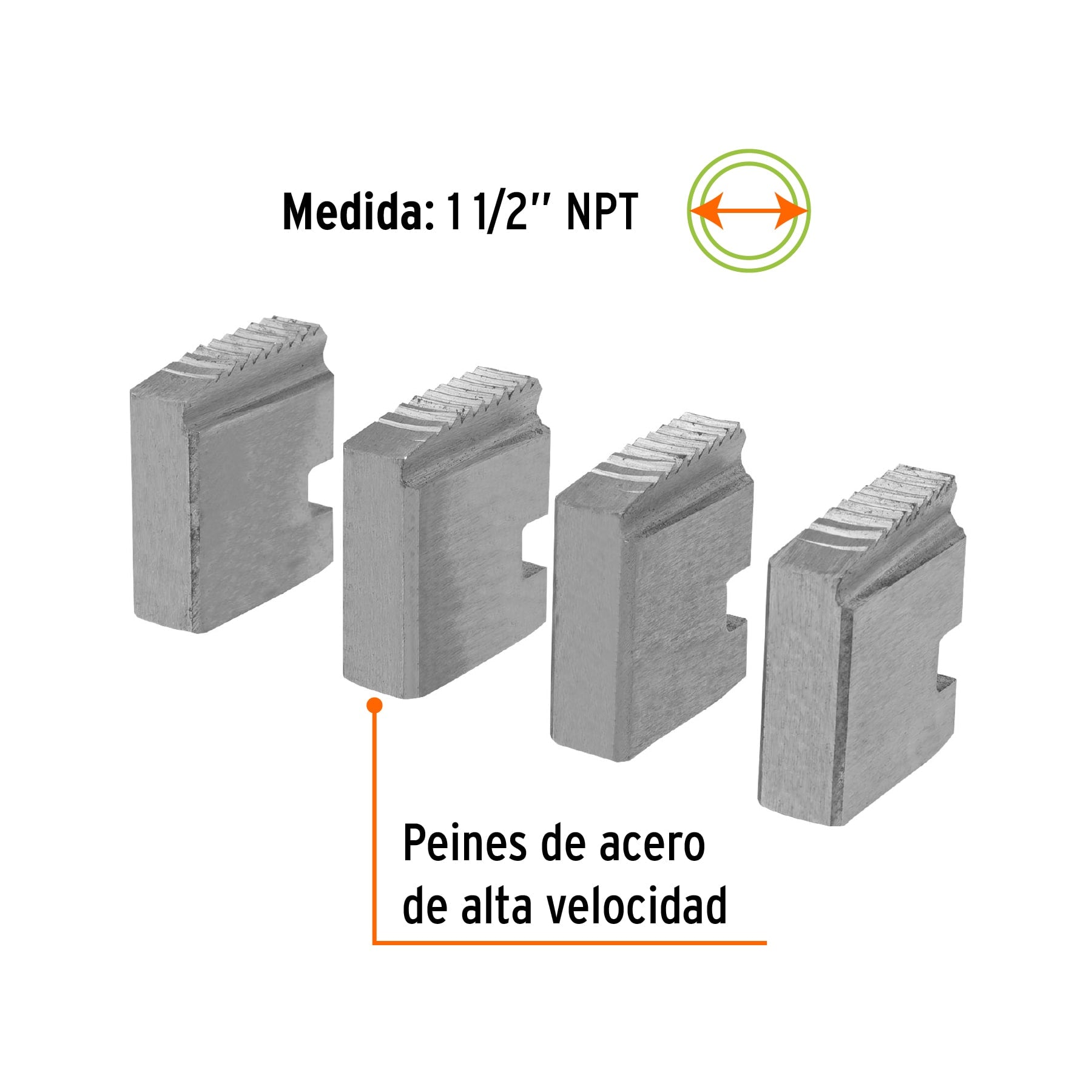 Juego de 4 peines de 1-1/2" para tarrajas T-852X, EXPERT