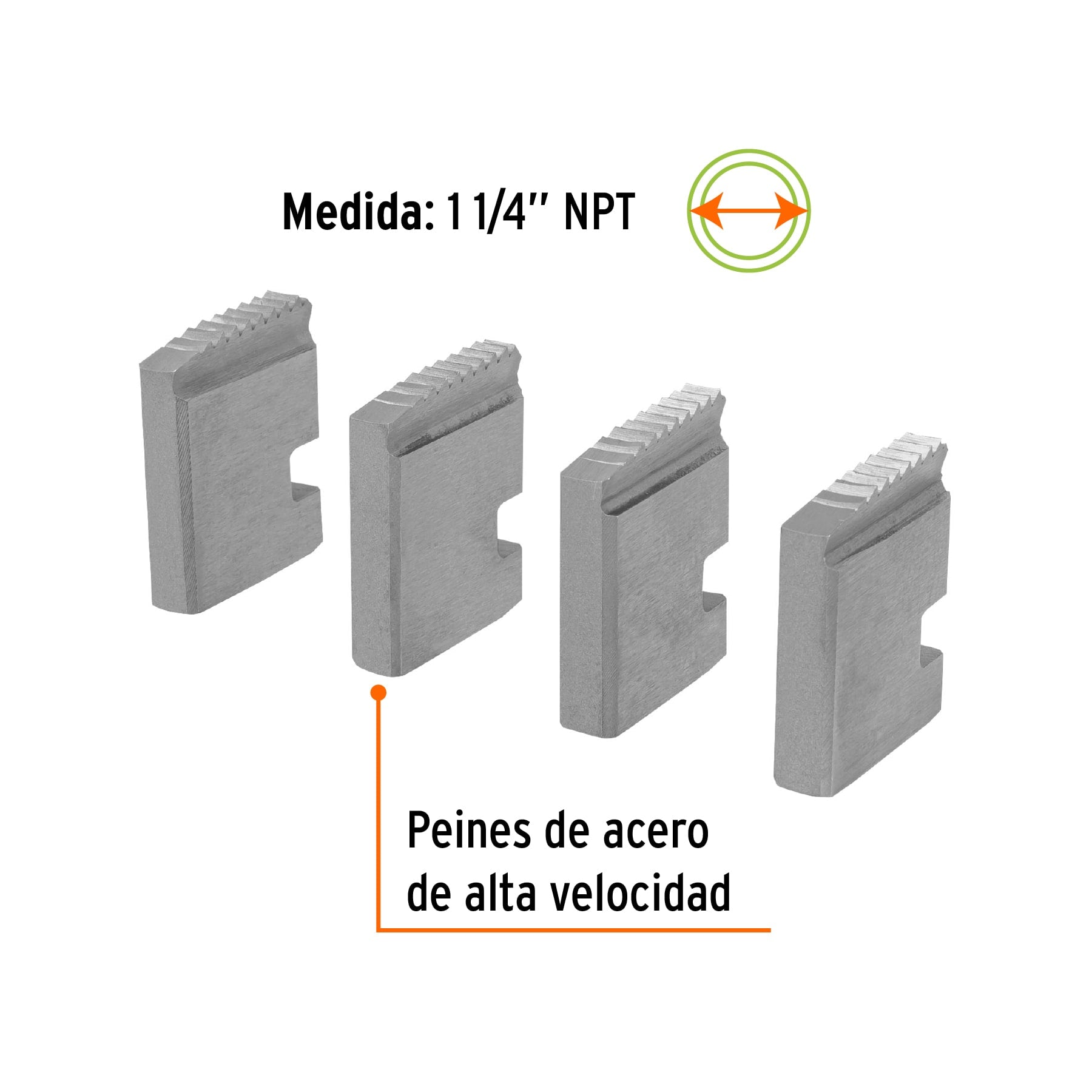 Juego de 4 peines de 1-1/4" para tarrajas T-852X, EXPERT