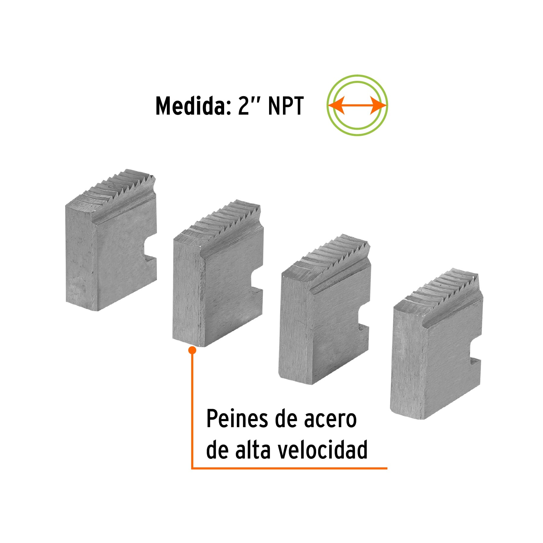 Juego de 4 peines de 2" para tarrajas T-852X, EXPERT