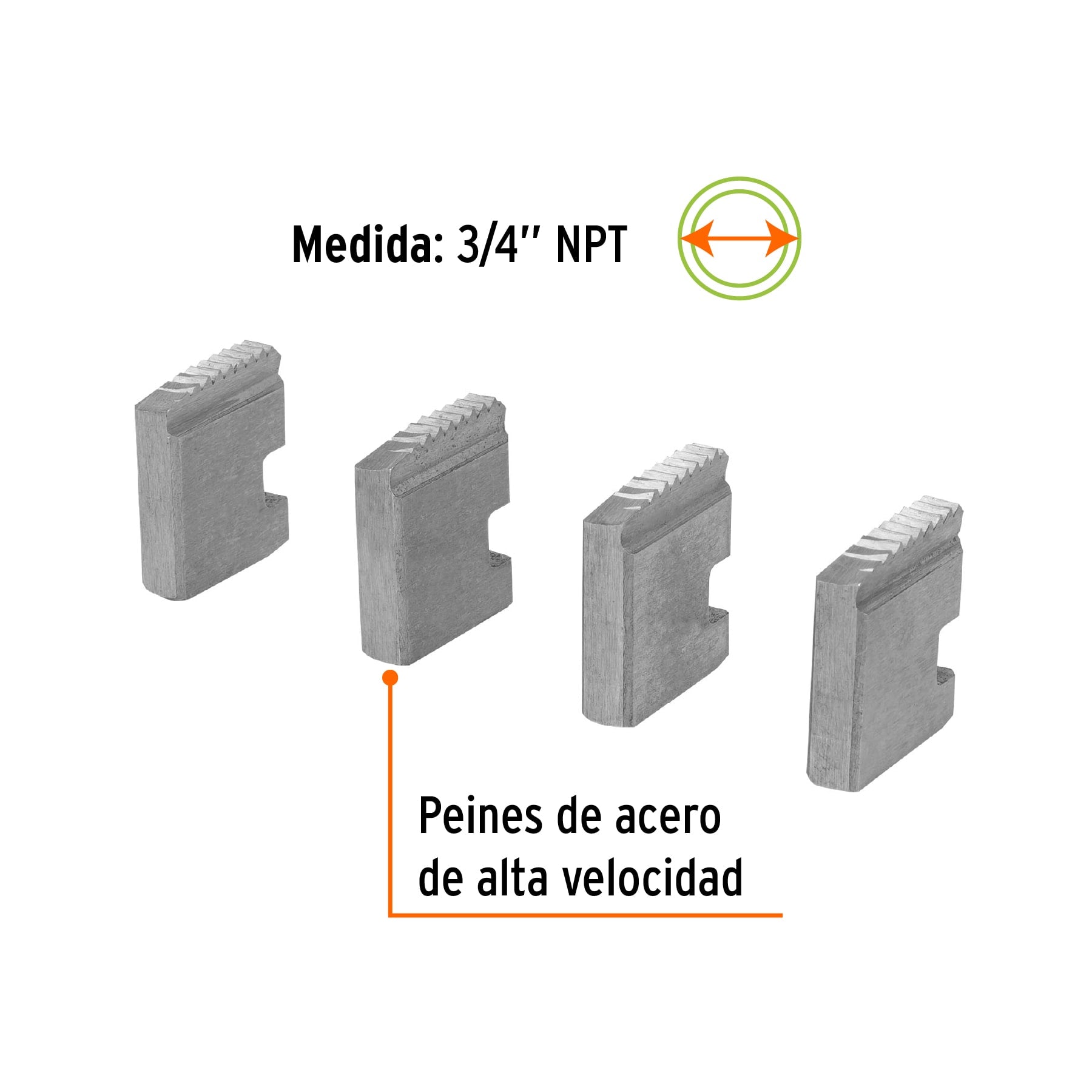 Juego de 4 peines de 3/4" para tarrajas T-852X, EXPERT