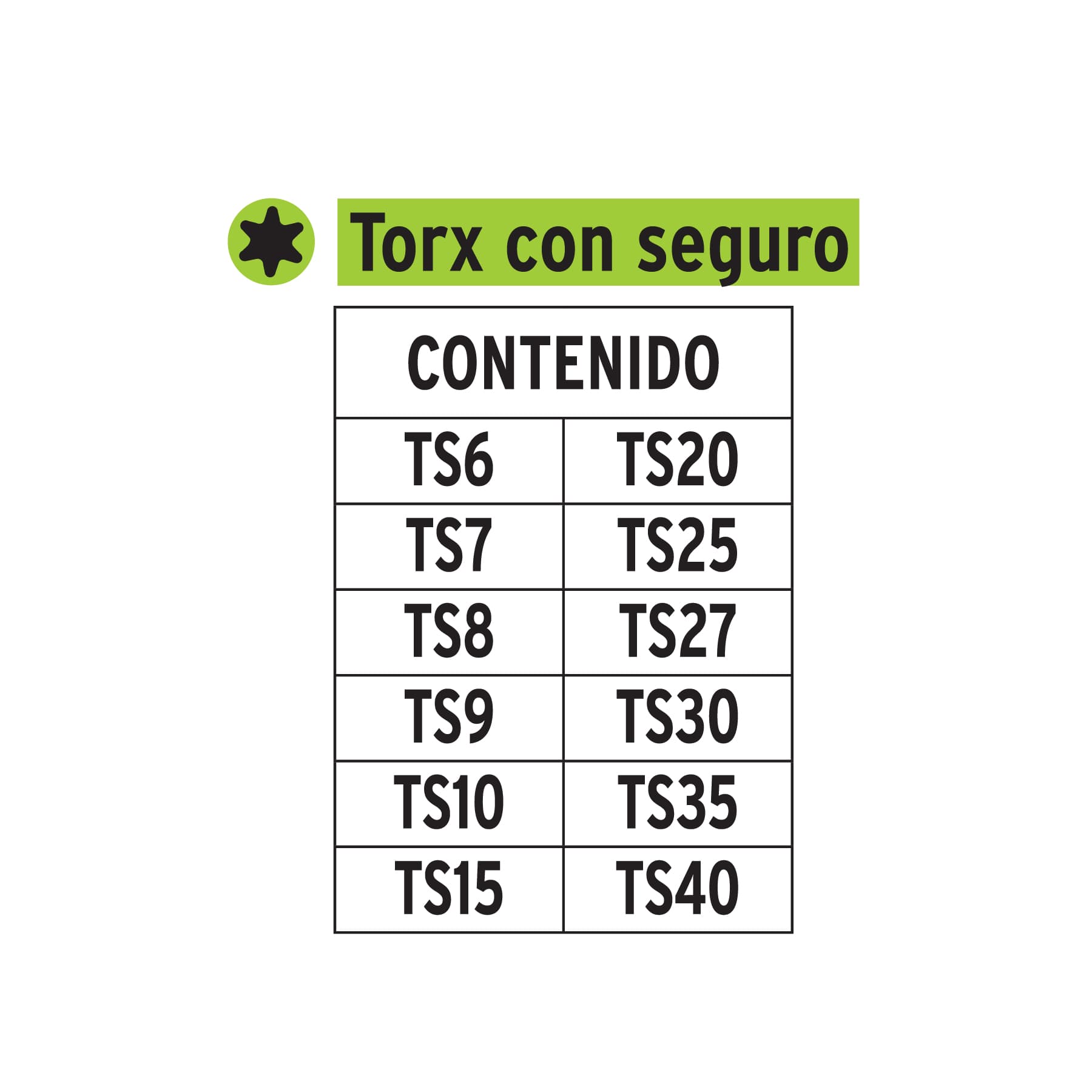 Juego de 12 puntas torx combinadas c/seguro largo 2", EXPERT