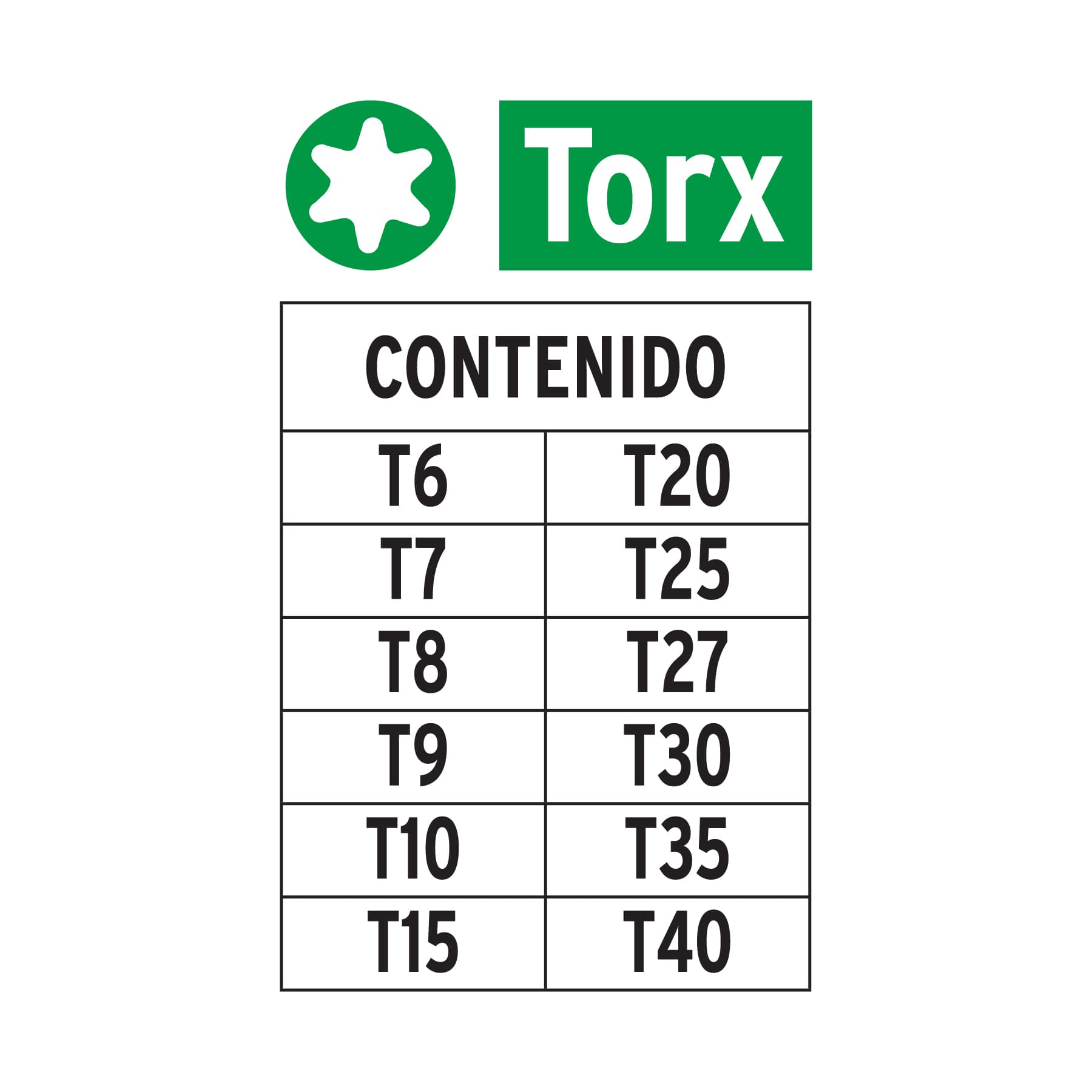 Juego de 12 puntas torx combinadas largo 2", TRUPER EXPERT
