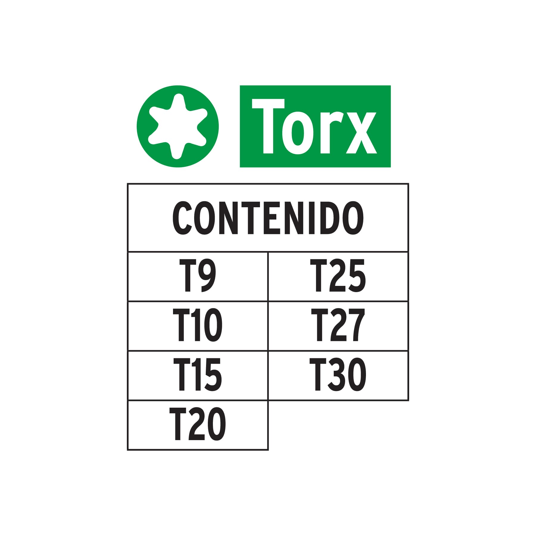 Juego de 7 puntas torx combinadas largo 1", TRUPER EXPERT