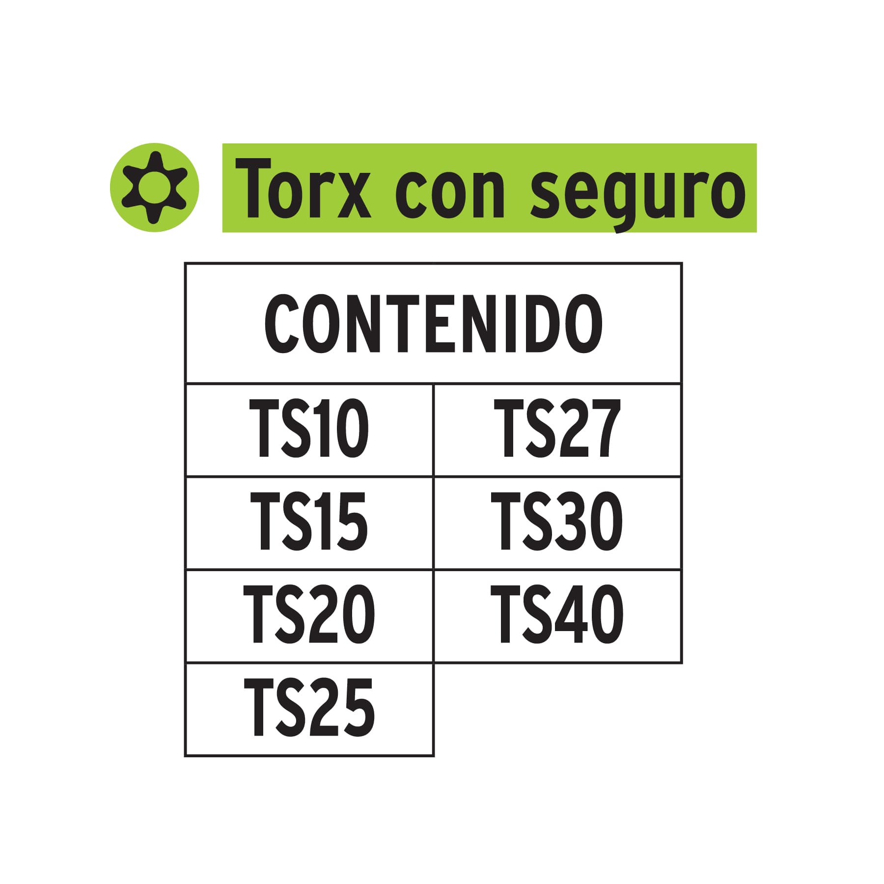 Juego de 7 puntas torx combinadas c/seguro largo 2", EXPERT