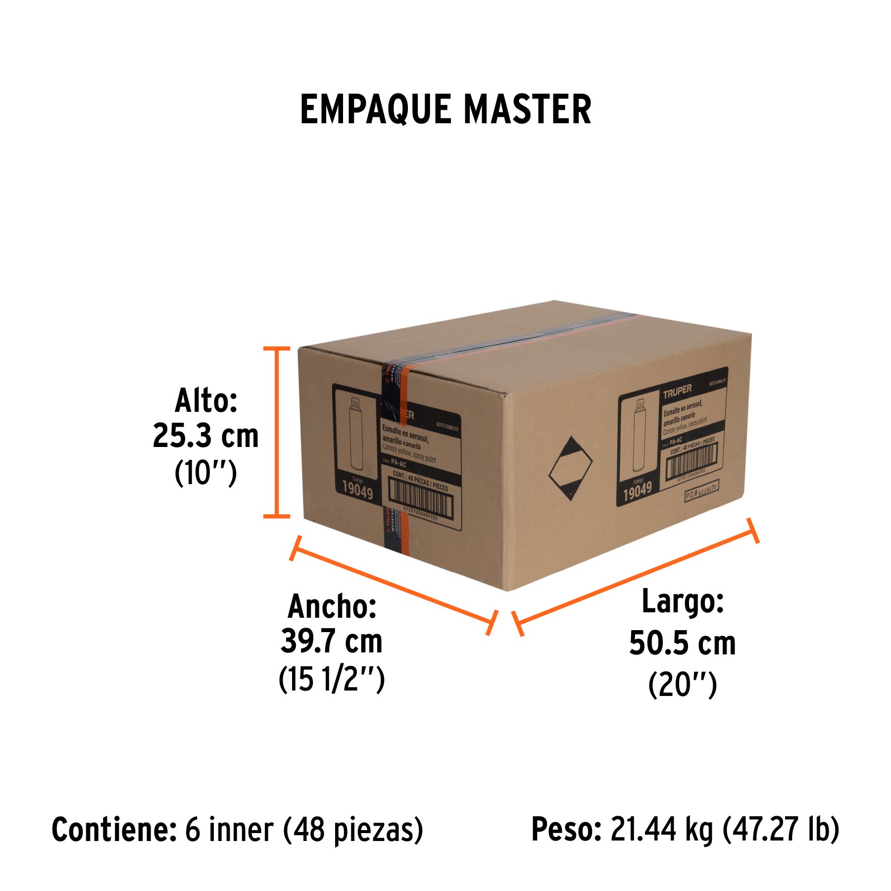 Pintura en aerosol, amarillo canario, bote esbelto, 400 ml - Empaque