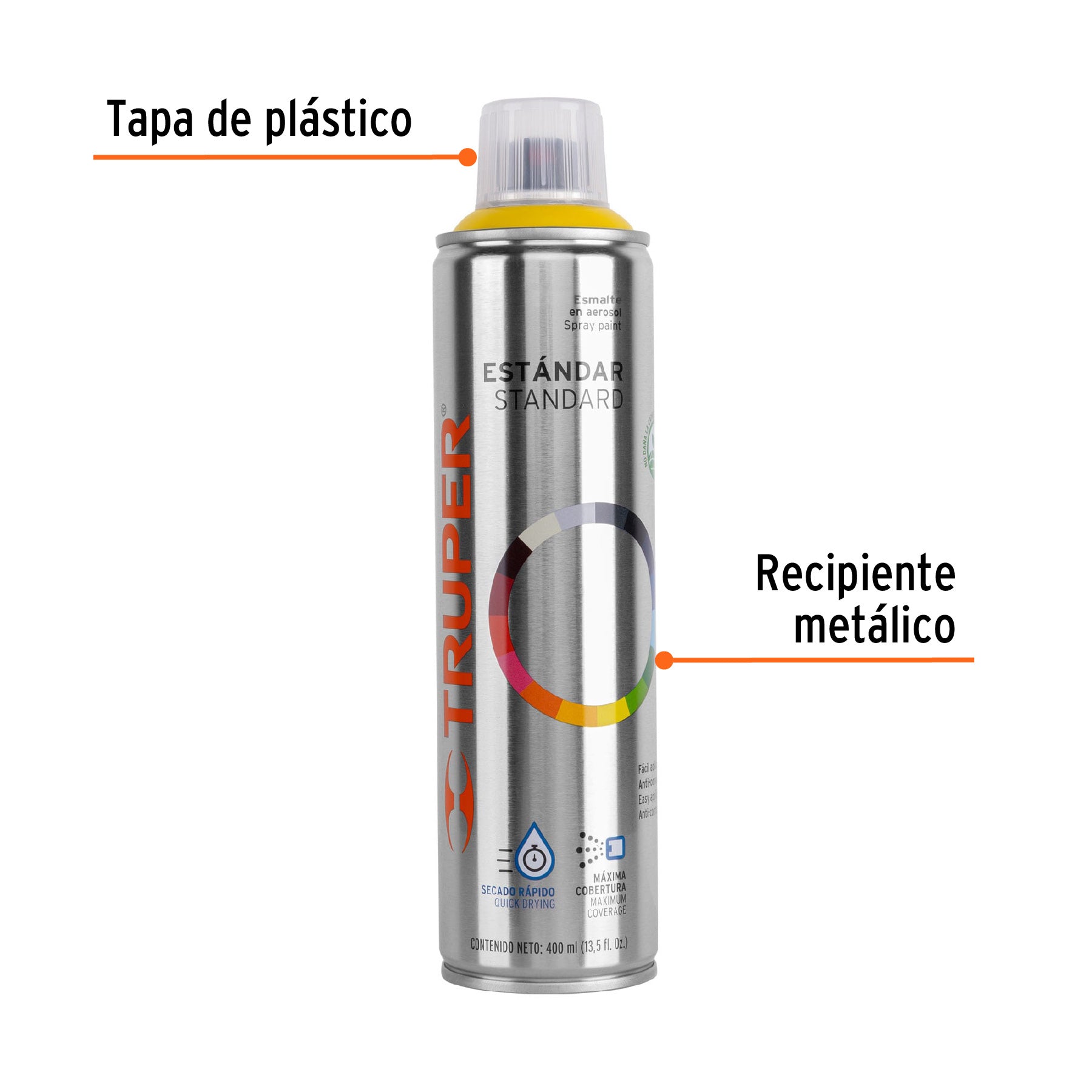 Pintura en aerosol, amarillo canario, bote esbelto, 400 ml
