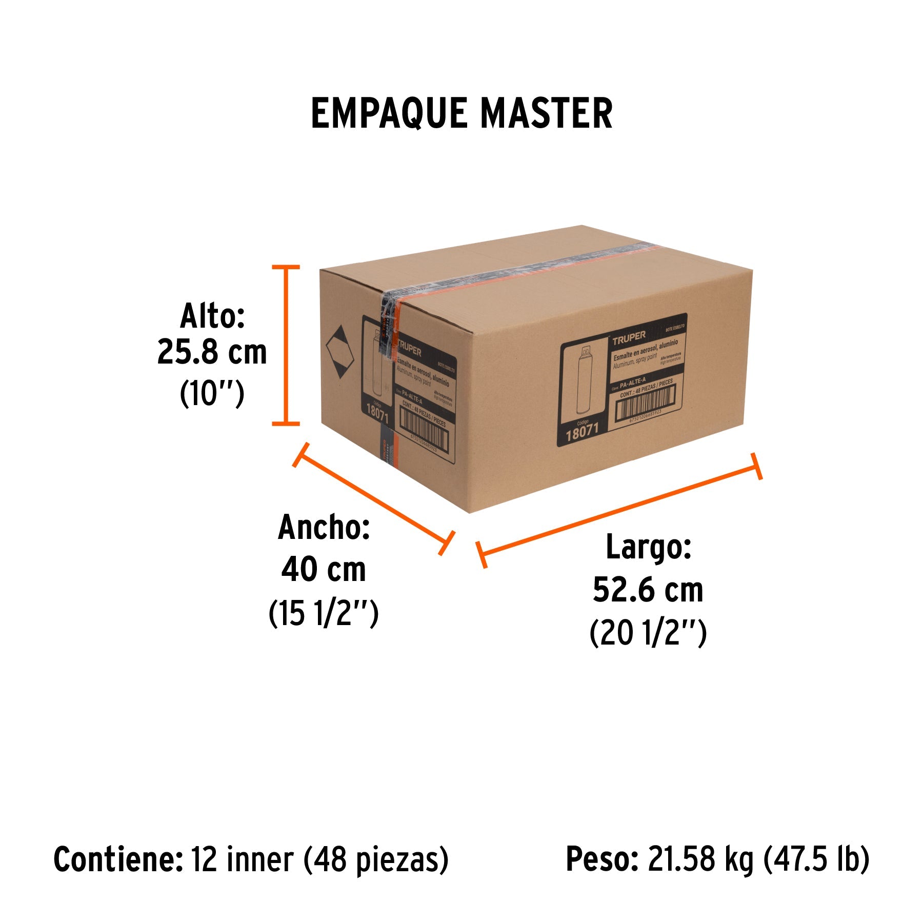 Pintura en aerosol alta temp. bote esbelto, aluminio,400ml - Empaque