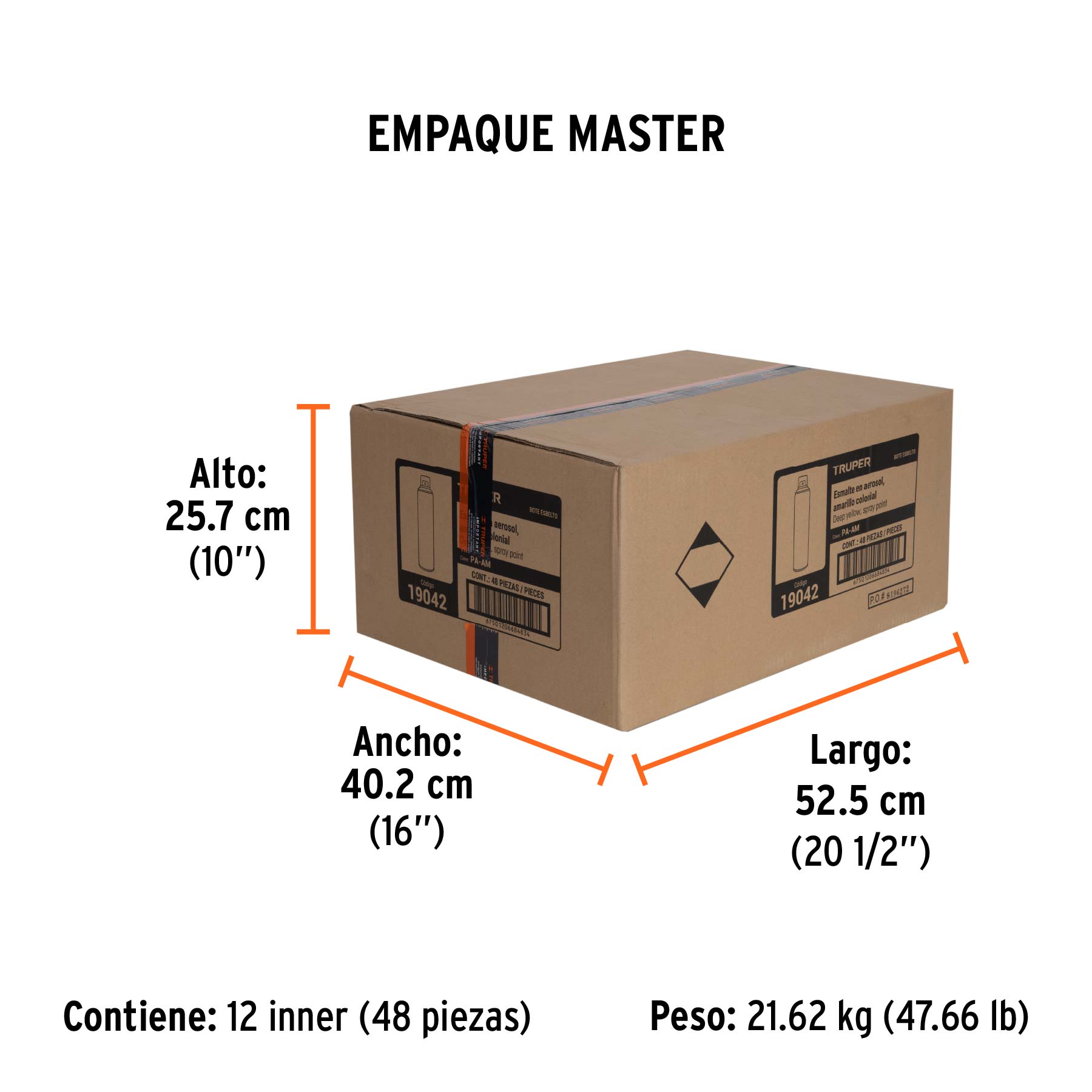Pintura en aerosol, amarillo, bote esbelto, 400 ml - Empaque