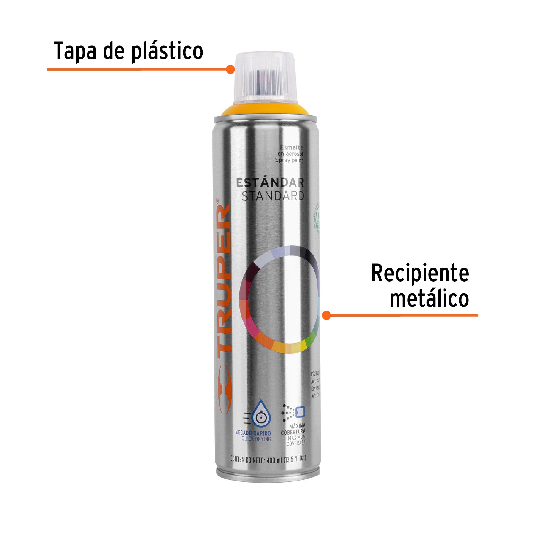 Pintura en aerosol, amarillo, bote esbelto, 400 ml