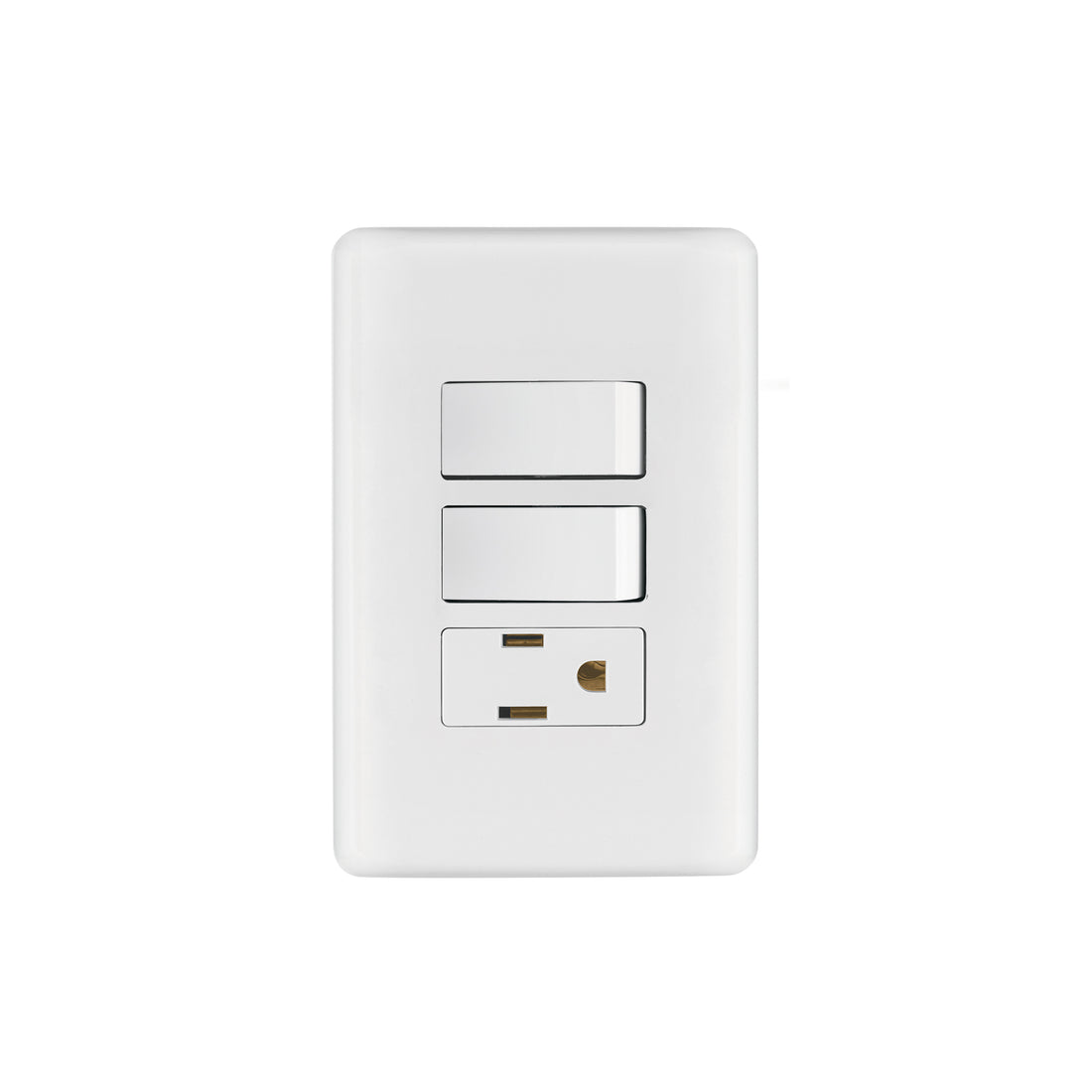 Placa armada con contacto y 2 interruptores sencillos, BASIC