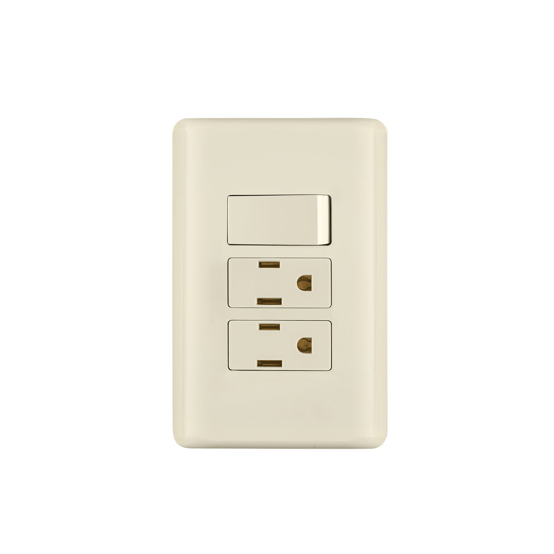 Placa armada interruptor y 2 contactos, marfil, BASIC