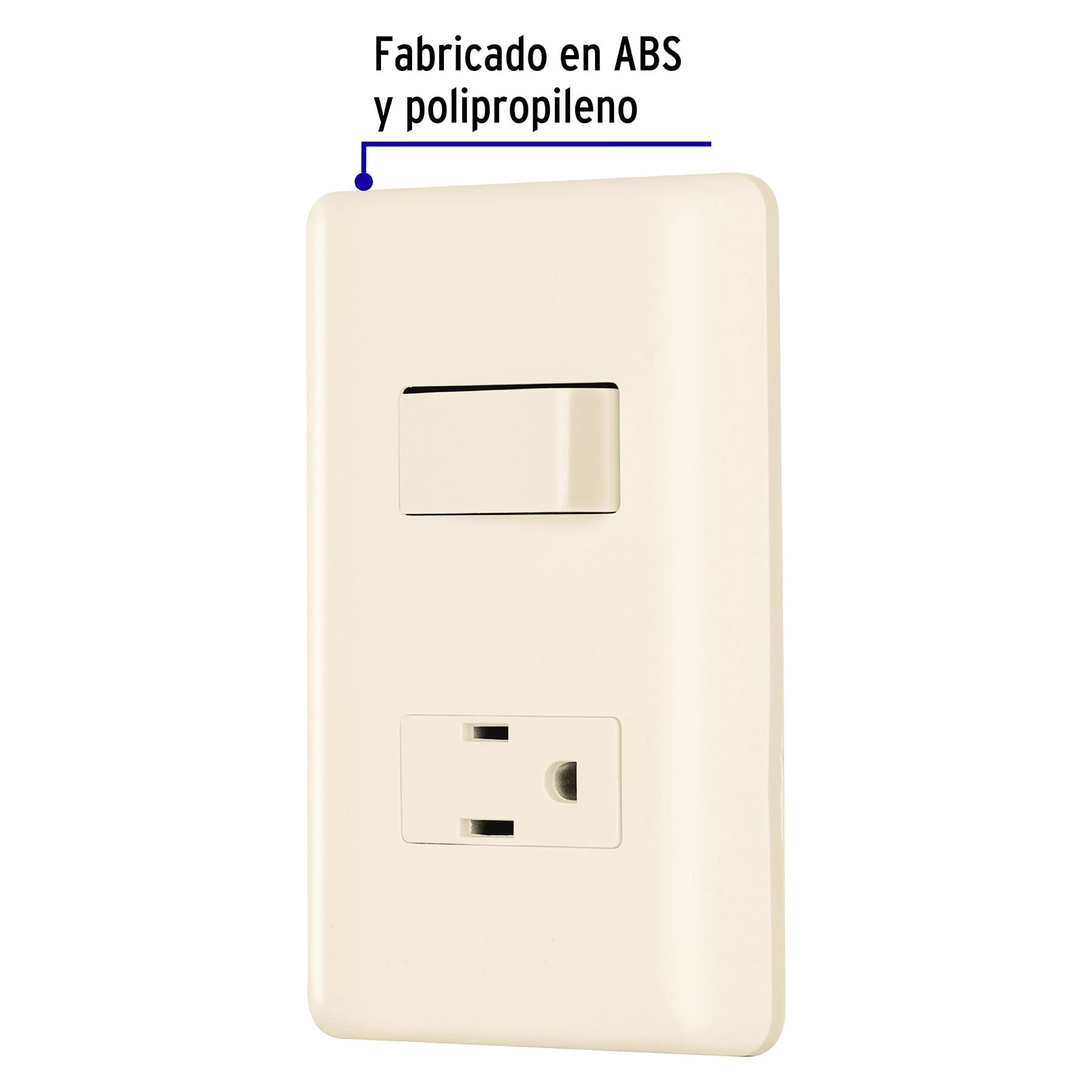 Placa armada interruptor y contacto, marfil, VOLTECK