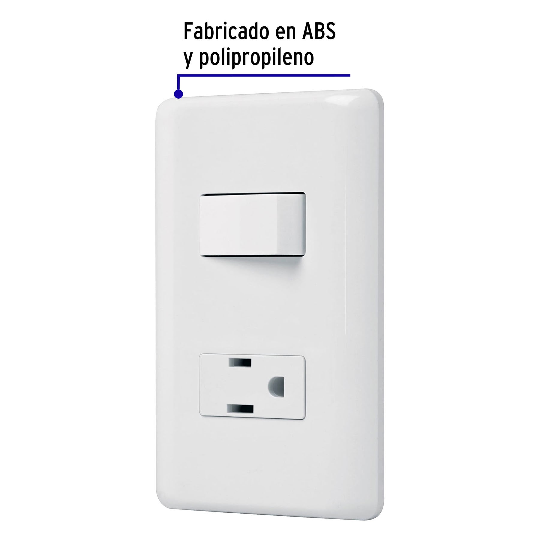 Placa armada contacto e interruptor sencillo, VOLTECK BASIC