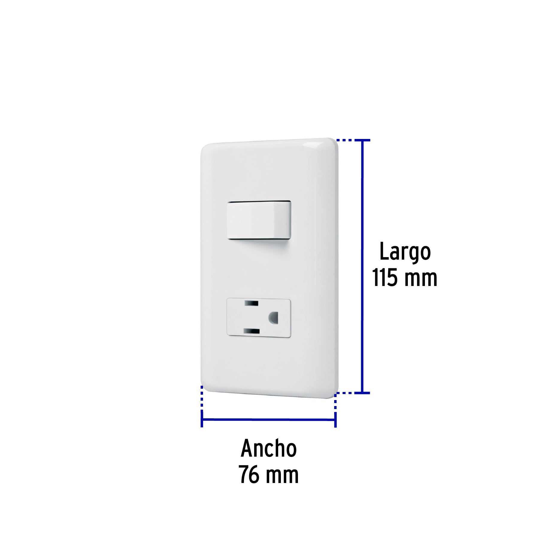 Placa armada contacto e interruptor sencillo, VOLTECK BASIC